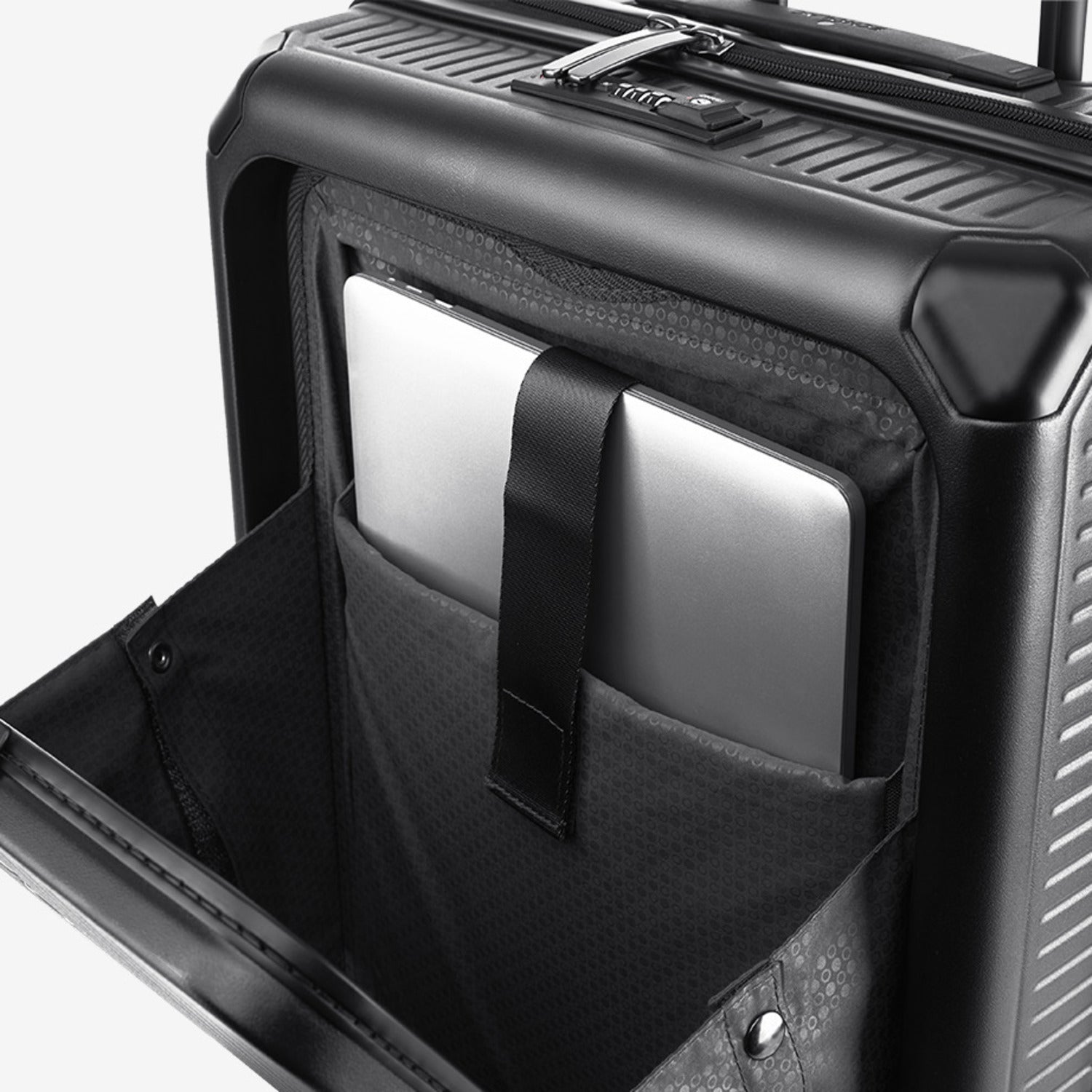 Echolac Shogun 20" Upright Luggage With Front Access Opening (Black)