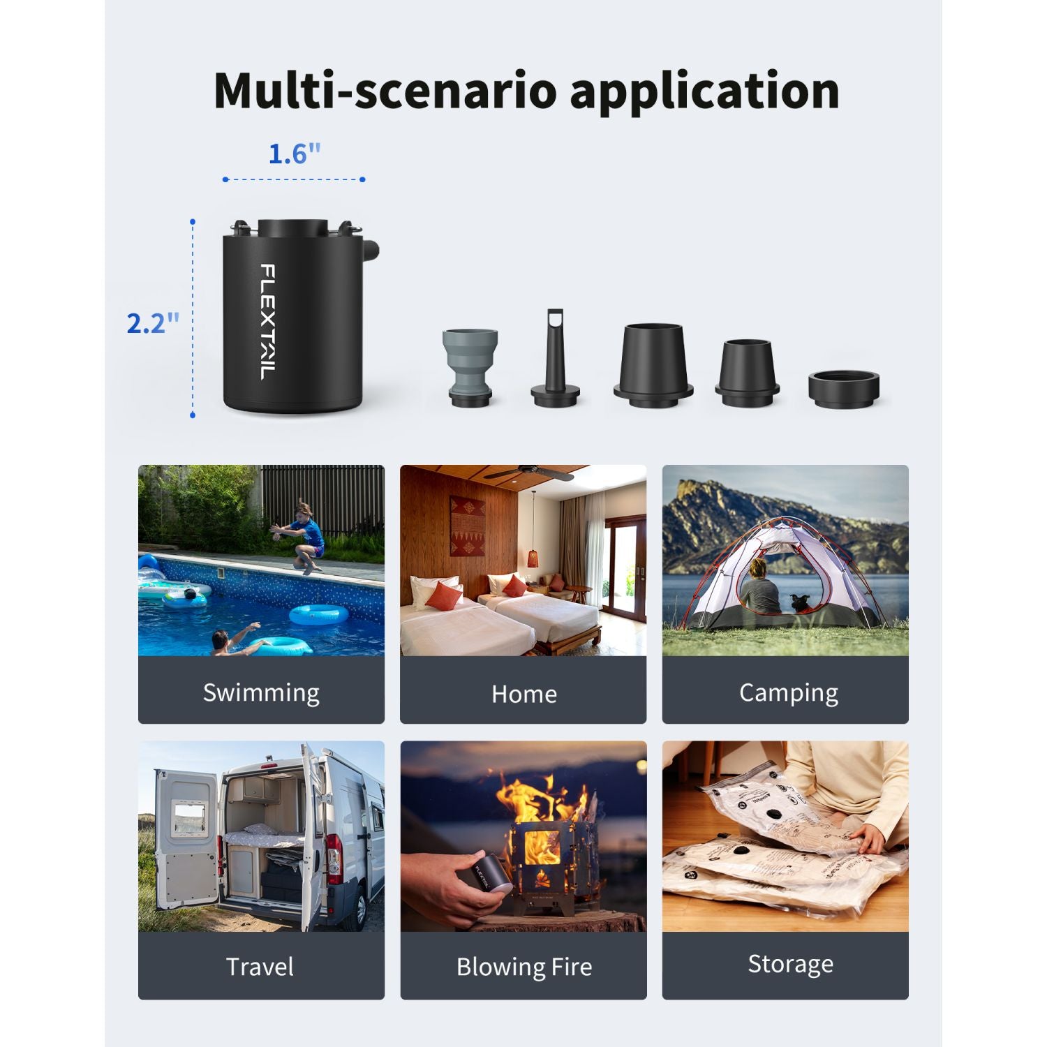 Flextail Tiny Portable Travel Vacuum Pump 2024 - Black