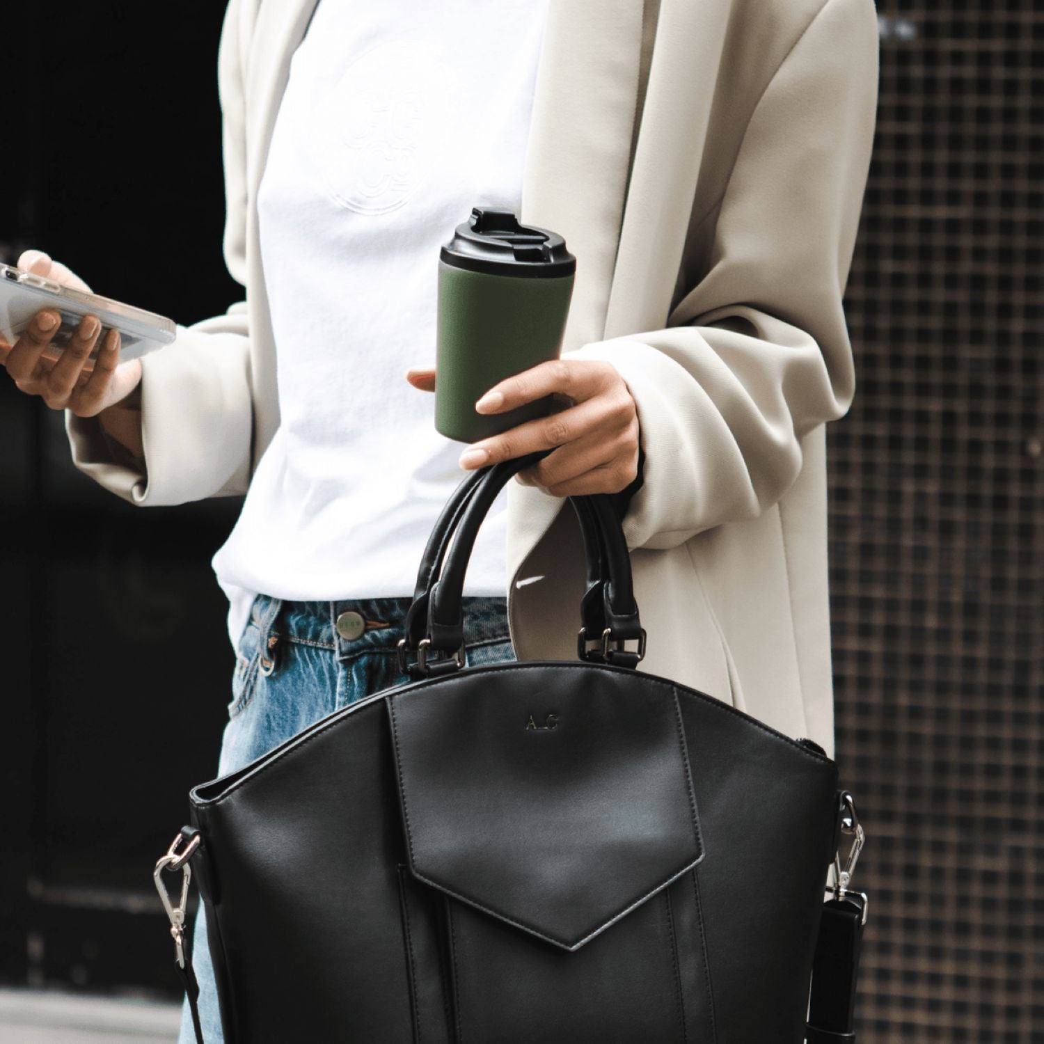 Made By Fressko Bino 8oz Insulated Ceramic Cup - Khaki