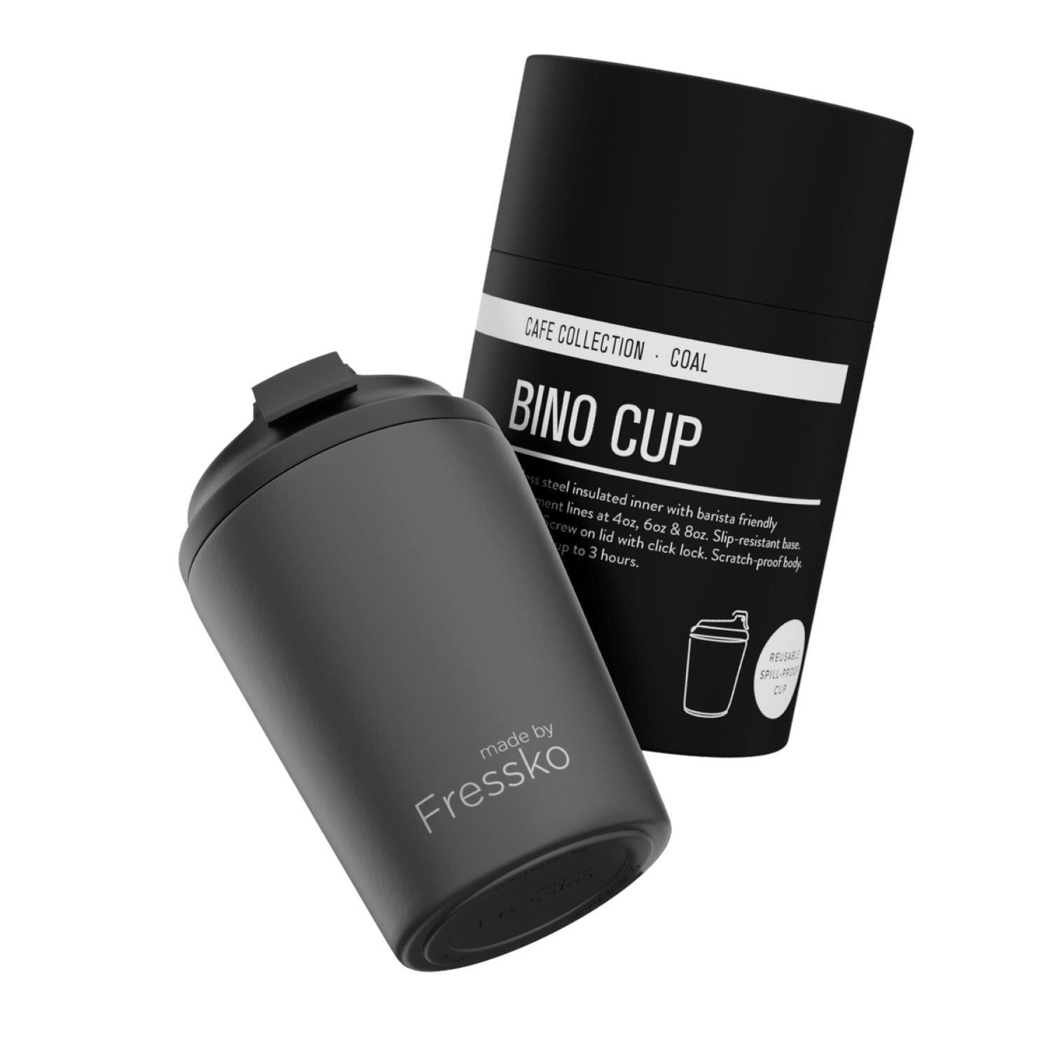 Made By Fressko Bino 8oz Insulated Stainless Steel Cup - Coal