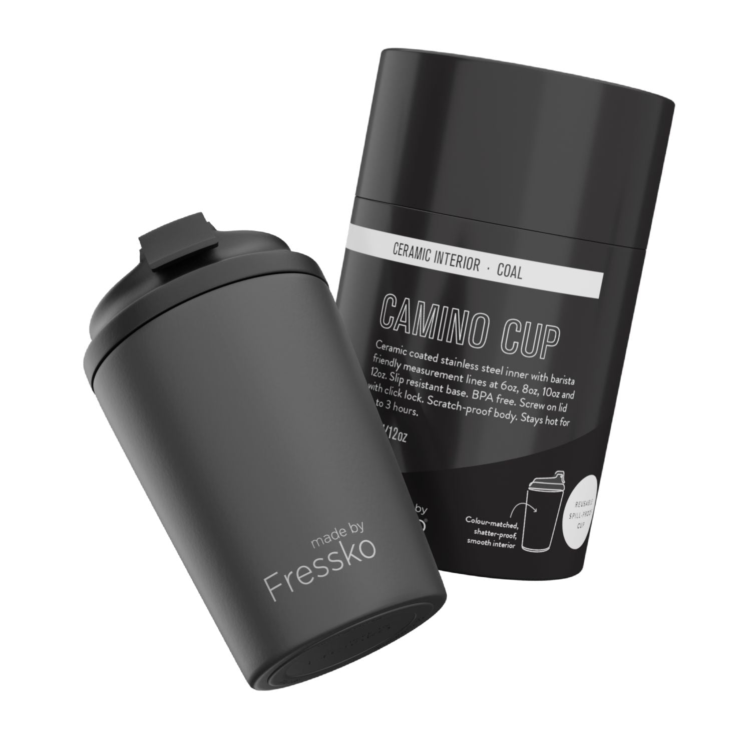 Made By Fressko Camino 12oz Insulated Ceramic Cup - Coal