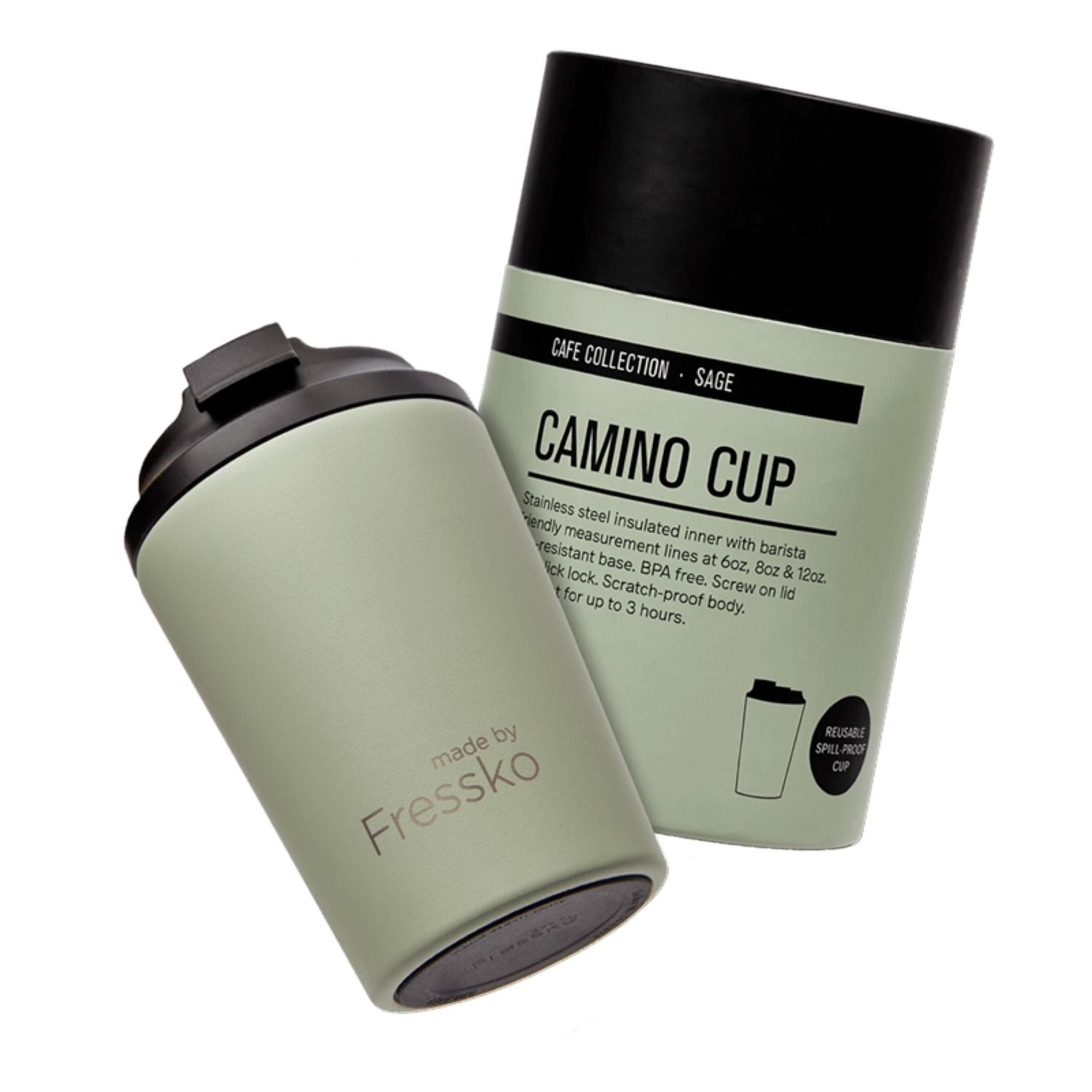 Made By Fressko Camino 12oz Insulated Stainless Steel Cup - Sage