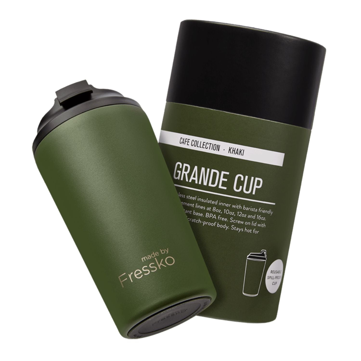 Made By Fressko Grande 16oz Insulated Stainless Steel Cup - Khaki