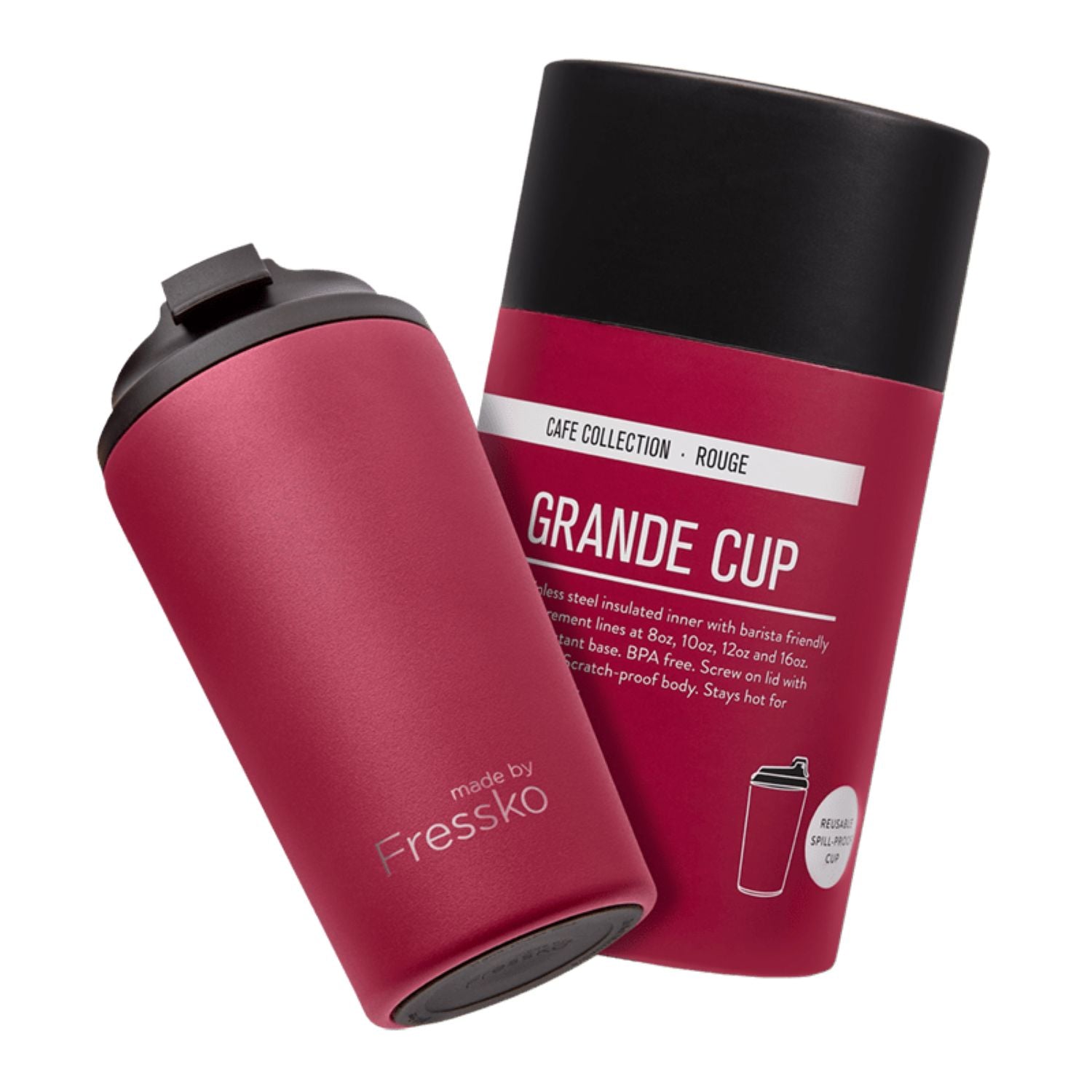 Made By Fressko Grande 16oz Insulated Stainless Steel Cup - Rouge