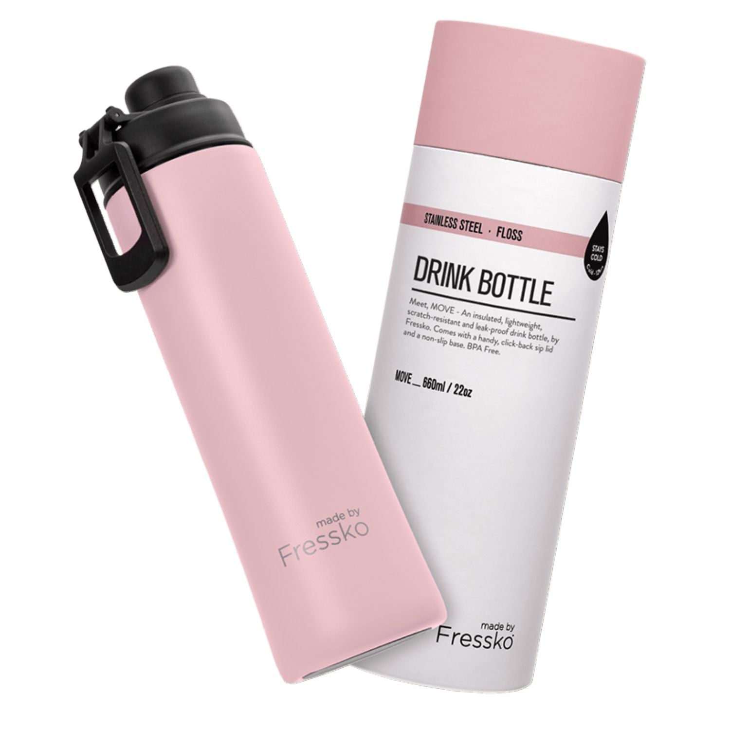 Made By Fressko Move 22oz Insulated Stainless Steel Drink Bottle - Floss