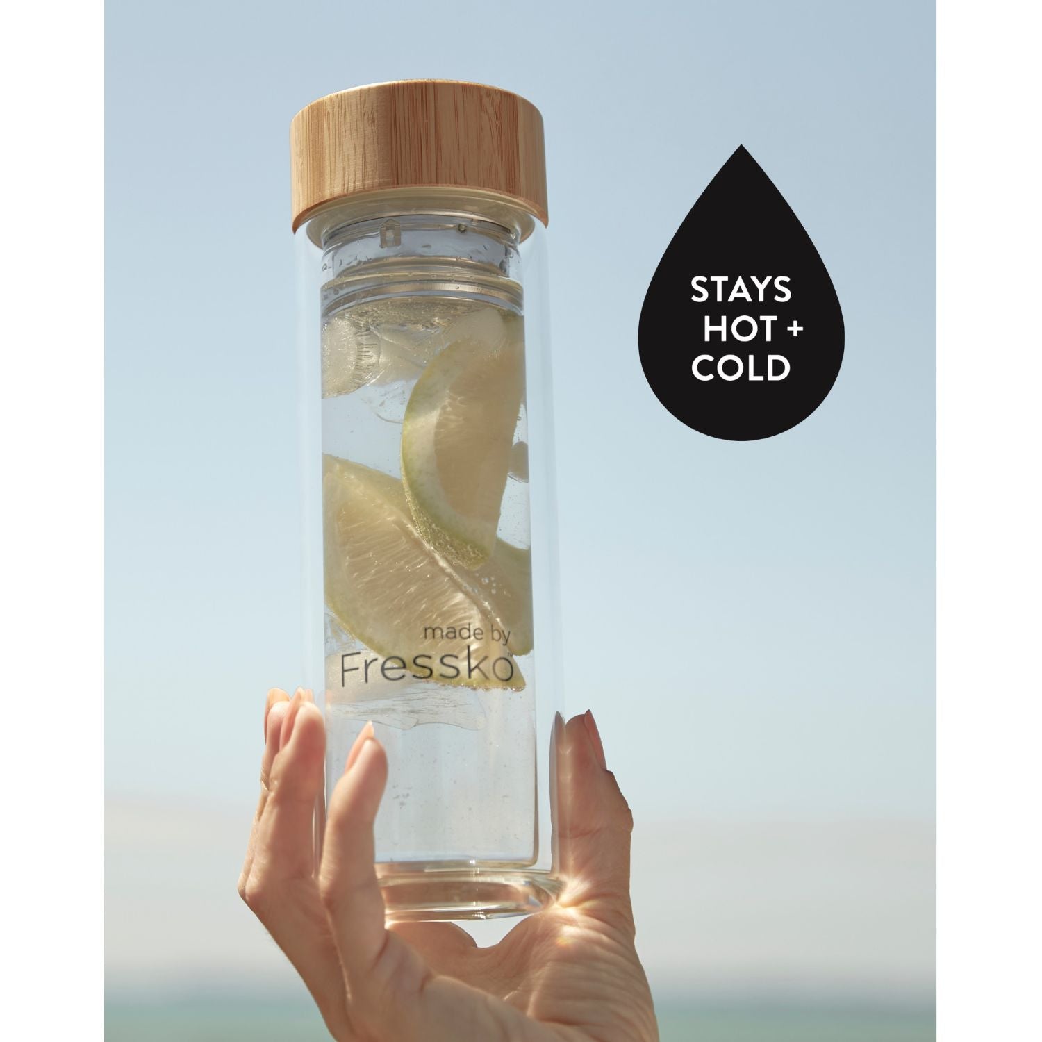 Made By Fressko Tour 13oz Infuser Glass Flask - Clear