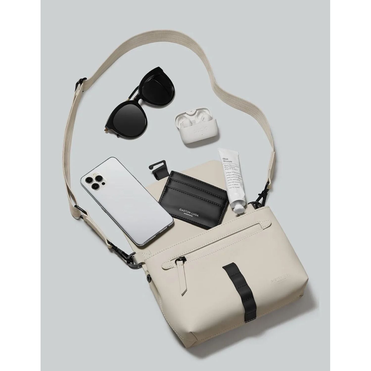 Gaston Luga Splash Crossbody Bag - Cloud Cream