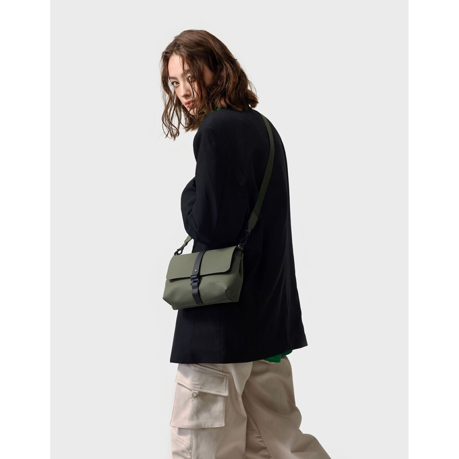 Gaston Luga Splash Crossbody Bag - Olive