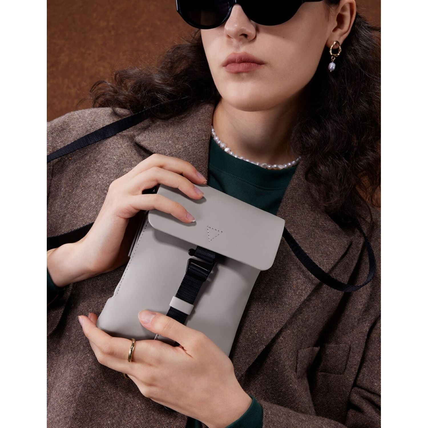 Gaston Luga Splash Mini Crossbody Bag - Taupe