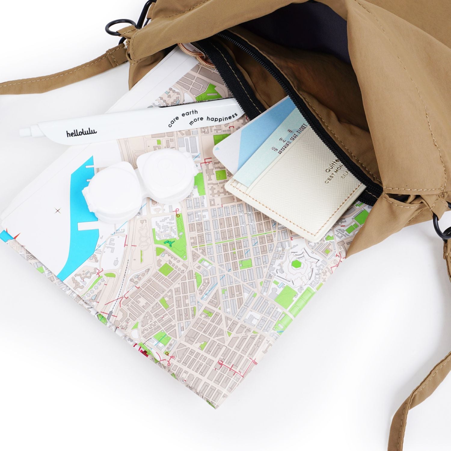 Hellolulu Kate 2 Way Oval Sling L (Frosted Almond)