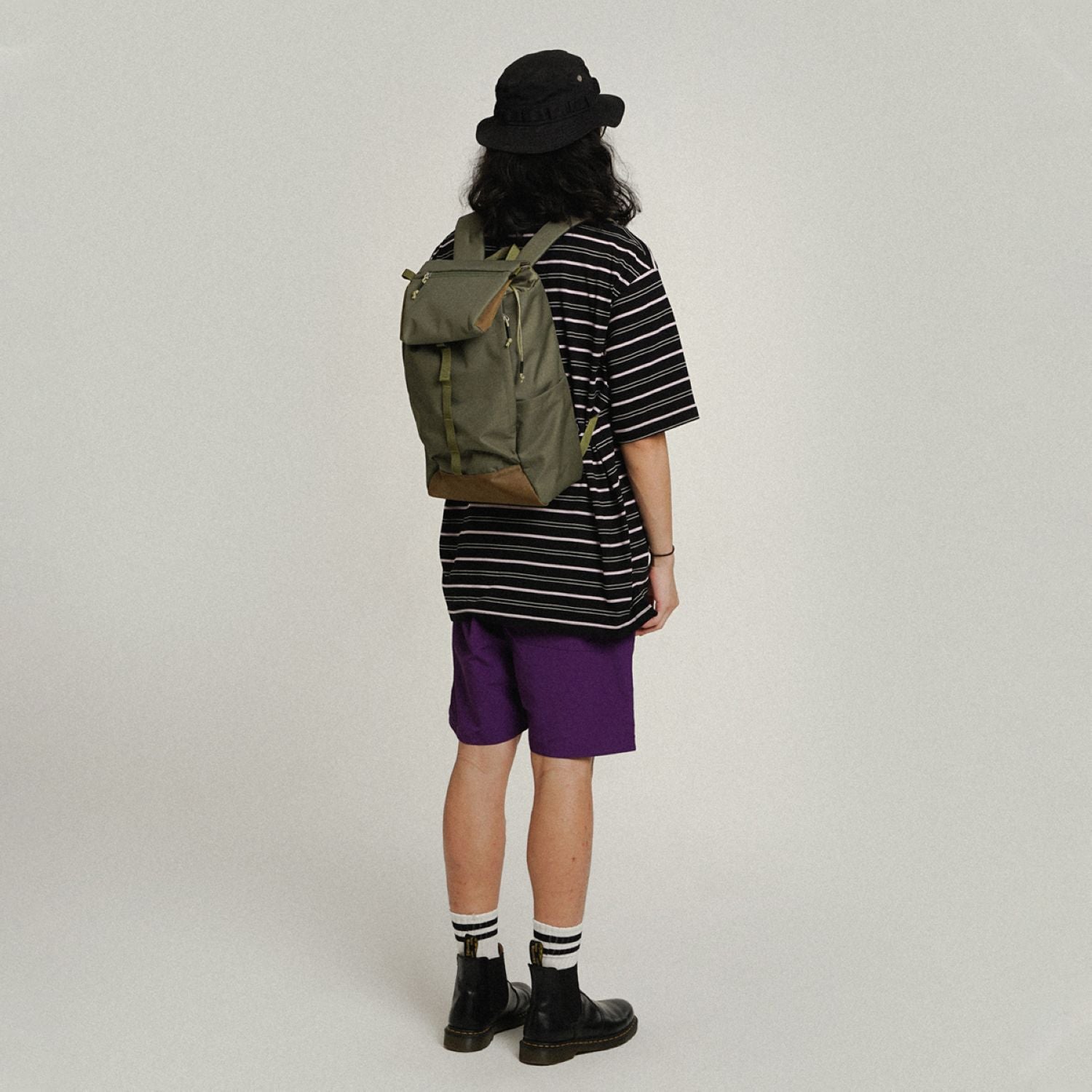 Hellolulu Saro Utility Flap Backpack M Recycled (Olive Drab)