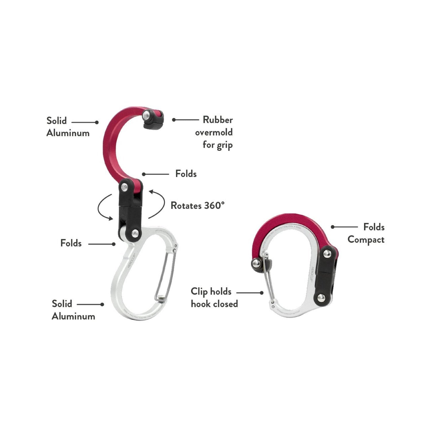 Heroclip Carabiner Mini - Hot Rod Red