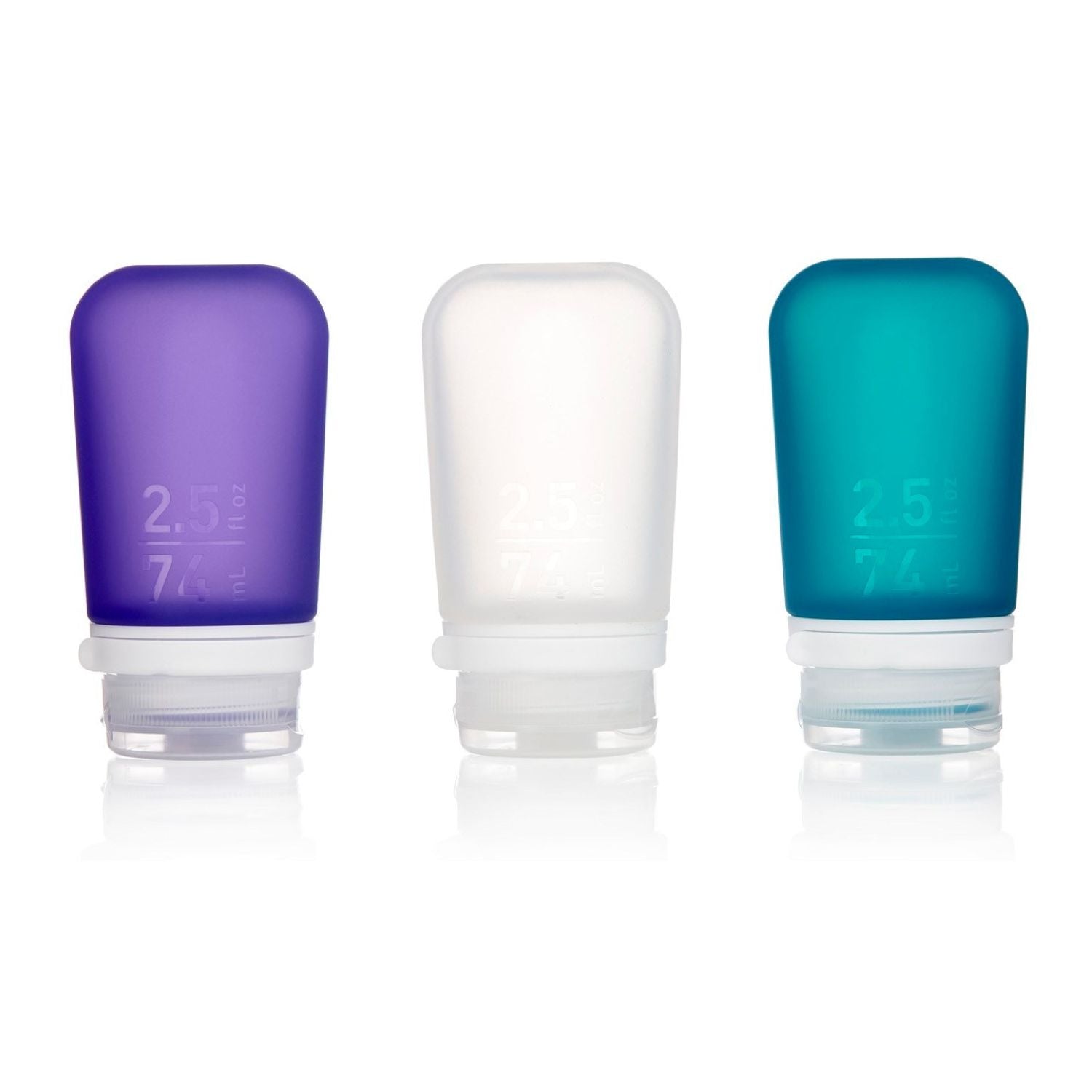 Humangear Medium Gotoob Travel Bottle  2.5Oz/74Ml (Clear/Purple/Teal)