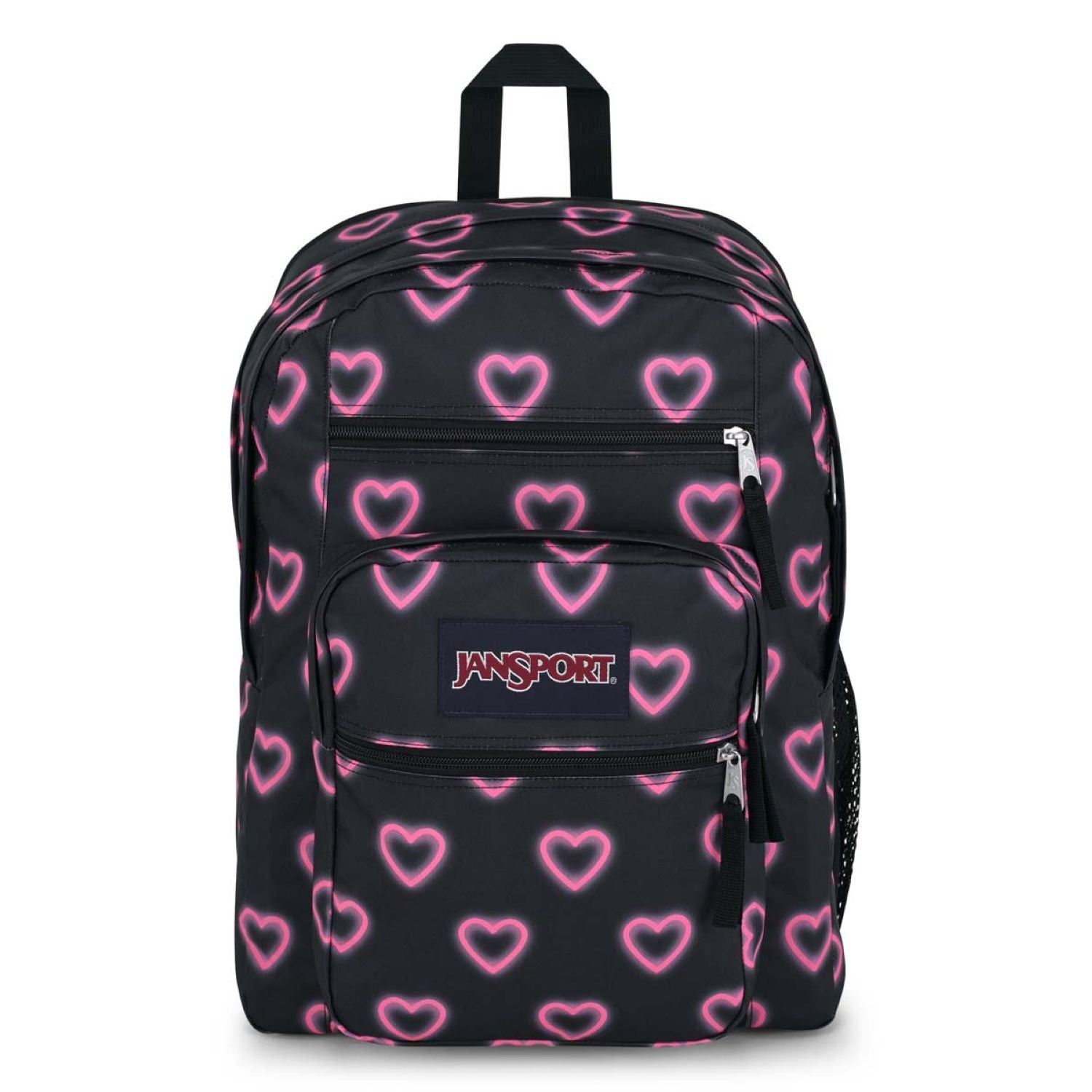 Jansport Big Student Backpack - Happy Hearts Black