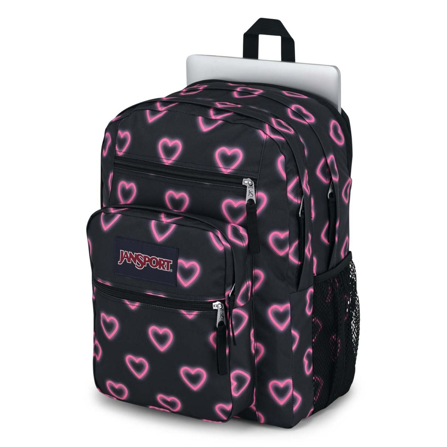 Jansport Big Student Backpack - Happy Hearts Black
