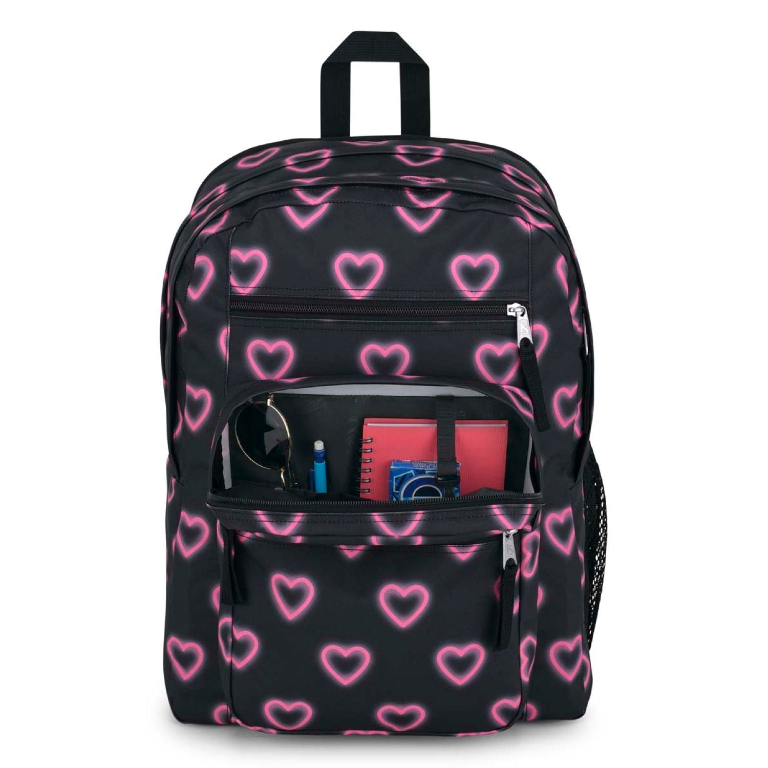 Jansport Big Student Backpack - Happy Hearts Black