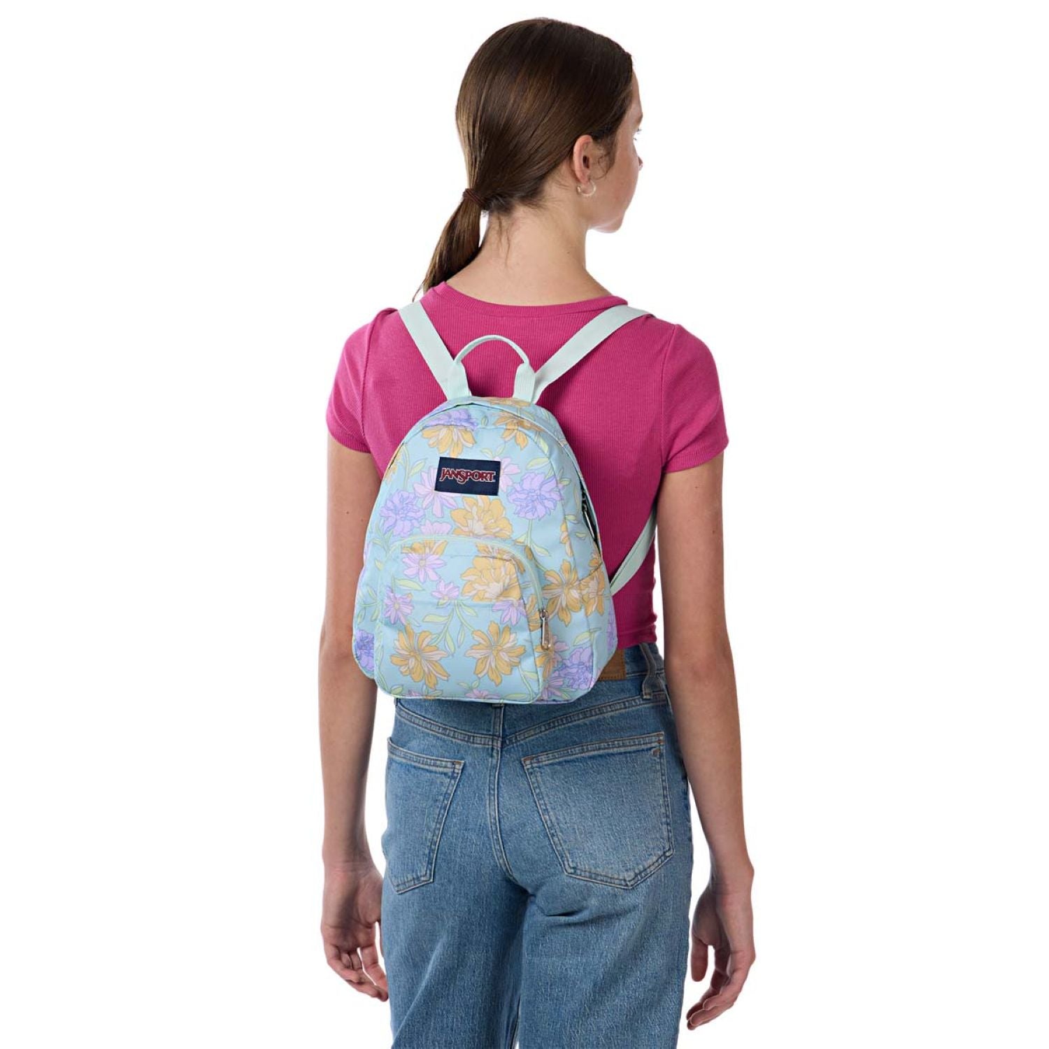 Jansport Half Pint Mini Backpack - Faded Floral Fresh Mint