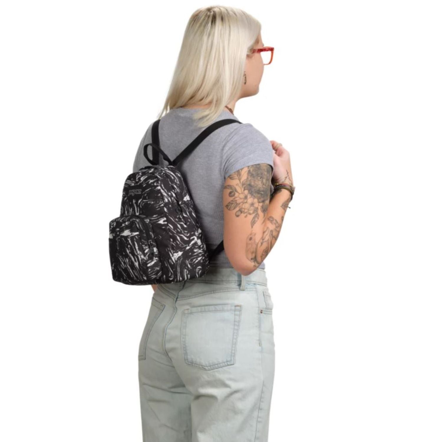 Jansport Half Pint Mini Backpack - Marbled Motion Black