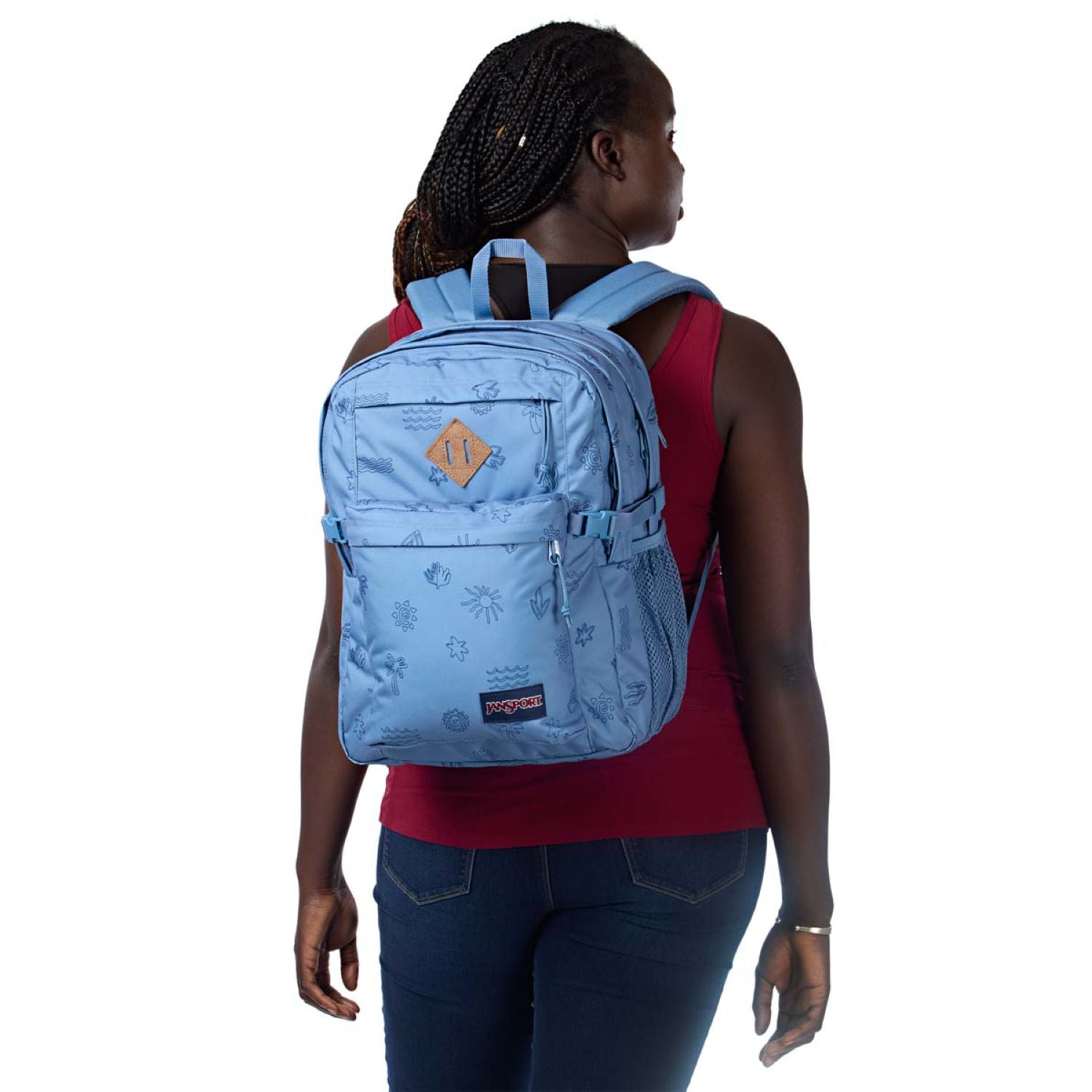 Jansport Main Campus Backpack - Sunny Sketches Blue