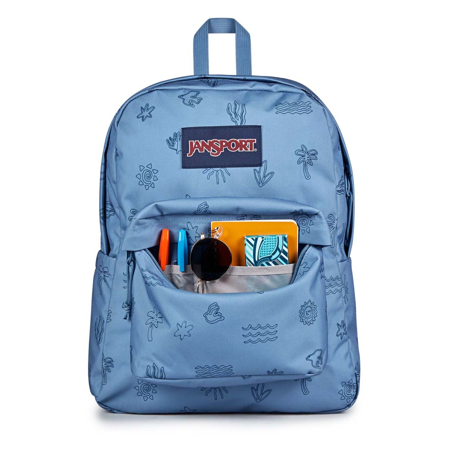 Jansport Superbreak Plus Backpack - Sunny Sketches Blue