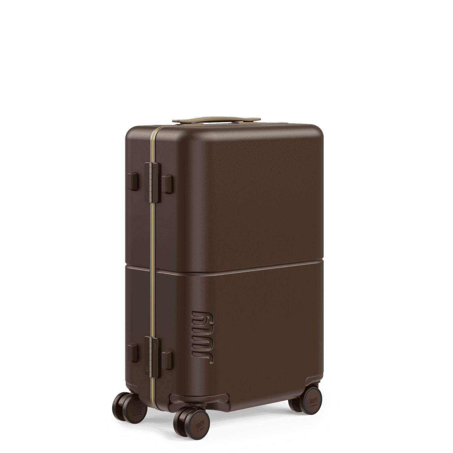 July Carry On Trunk Polycarbonate 21" Luggage With Fast Charge Usb-C Cable - Brown