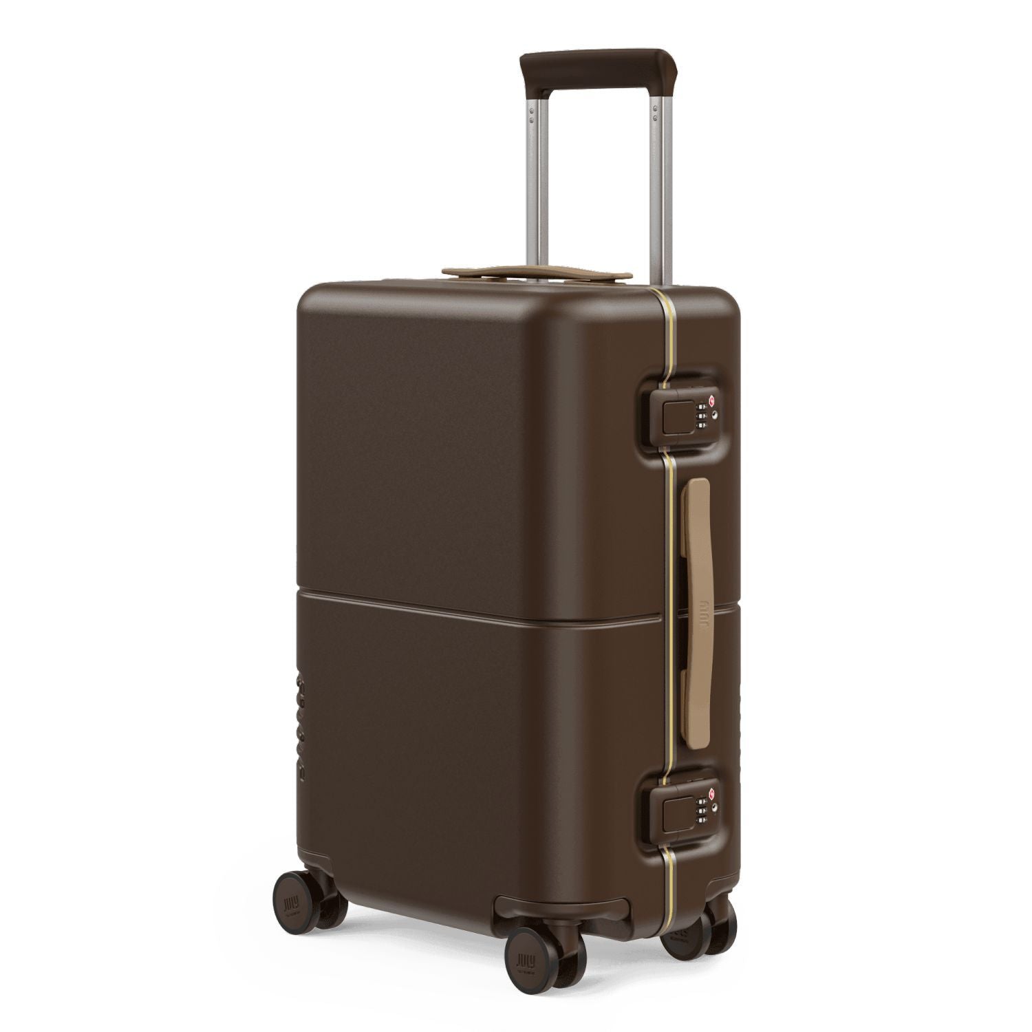 July Carry On Trunk Polycarbonate 21" Luggage With Fast Charge Usb-C Cable - Brown