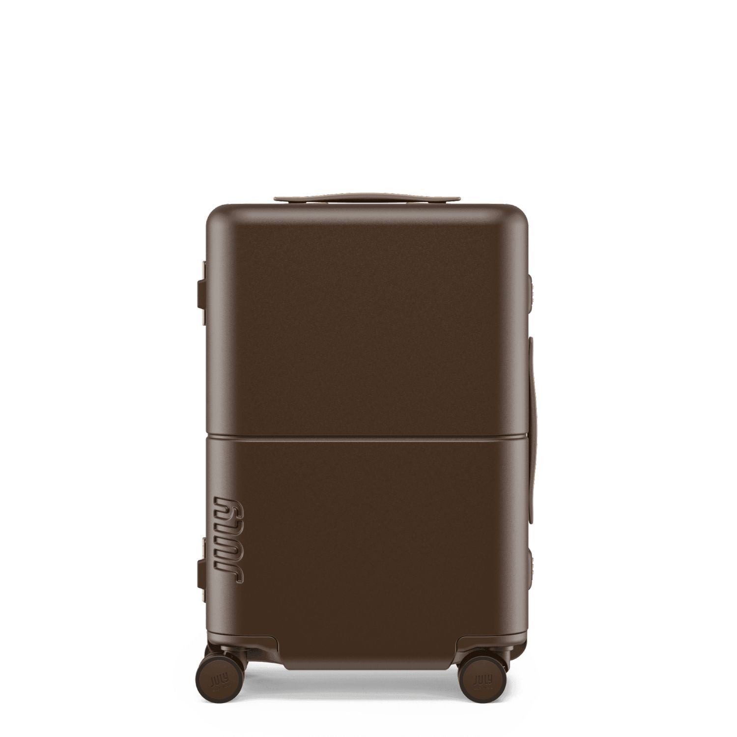 July Carry On Trunk Polycarbonate 21" Luggage With Fast Charge Usb-C Cable - Brown
