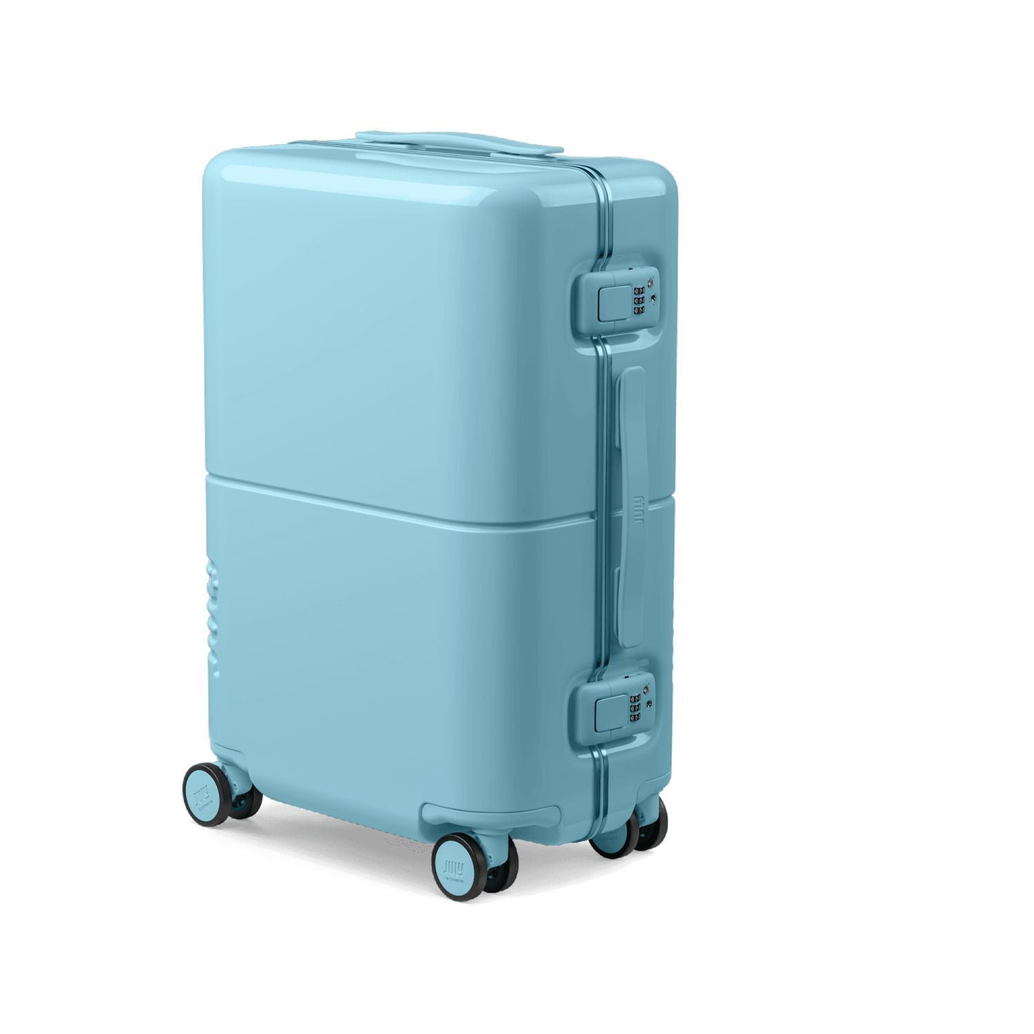 July Carry On Trunk Polycarbonate 21" Luggage With Fast Charge Usb-C Cable - Coastal Blue