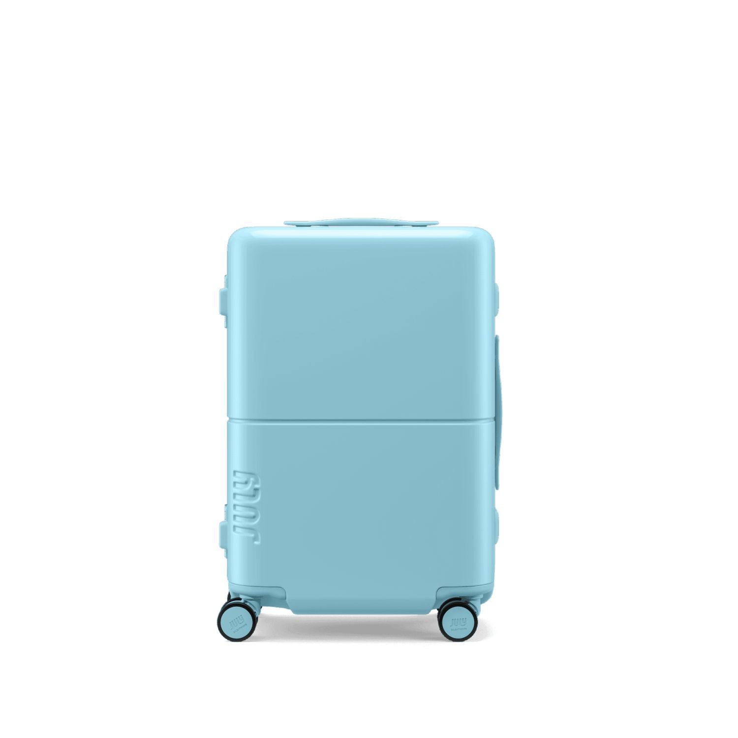 July Carry On Trunk Polycarbonate 21" Luggage With Fast Charge Usb-C Cable - Coastal Blue