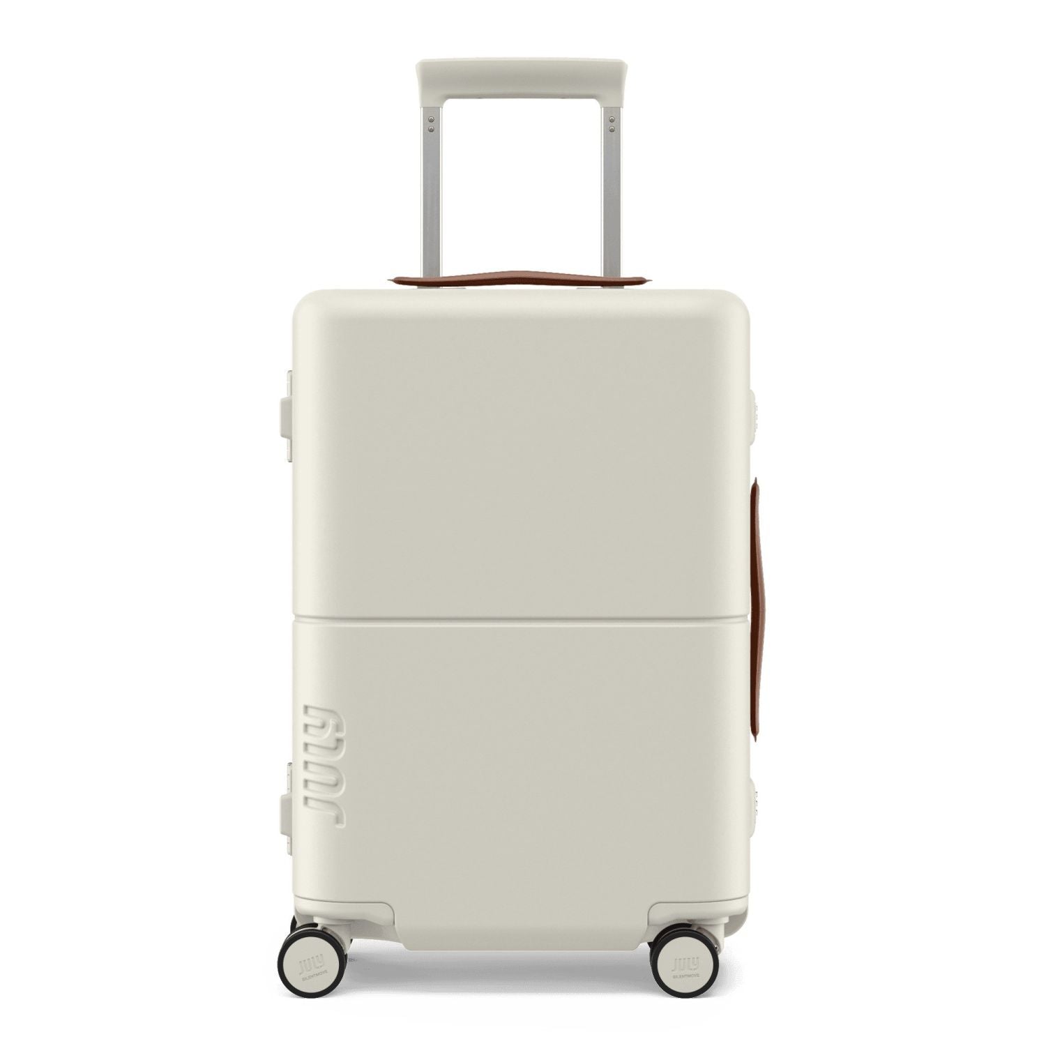July Carry On Trunk Polycarbonate 21" Luggage With Fast Charge Usb-C  Cable - Cream
