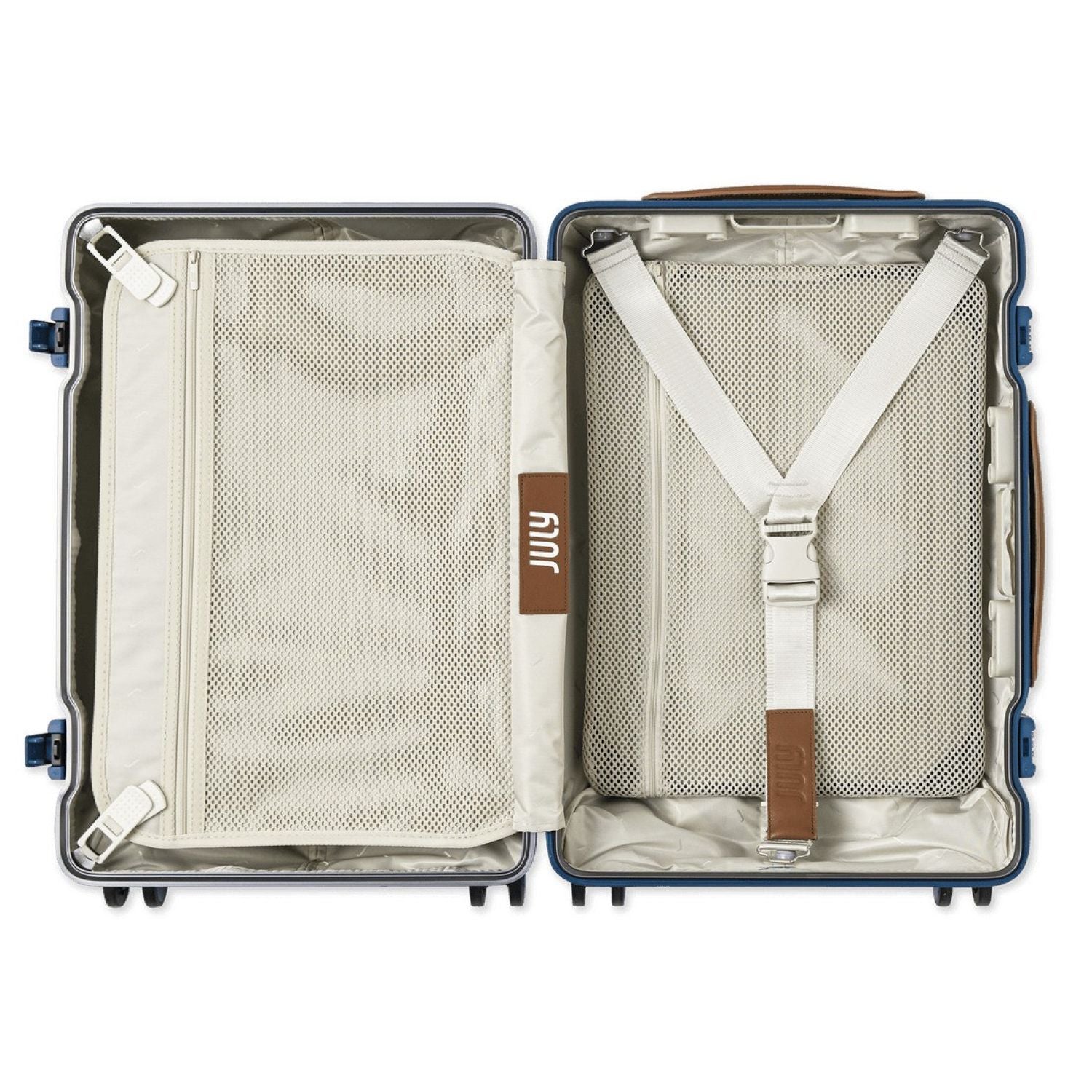 July Carry On Trunk Polycarbonate 21" Luggage With Fast Charge Usb-C Cable - French Blue