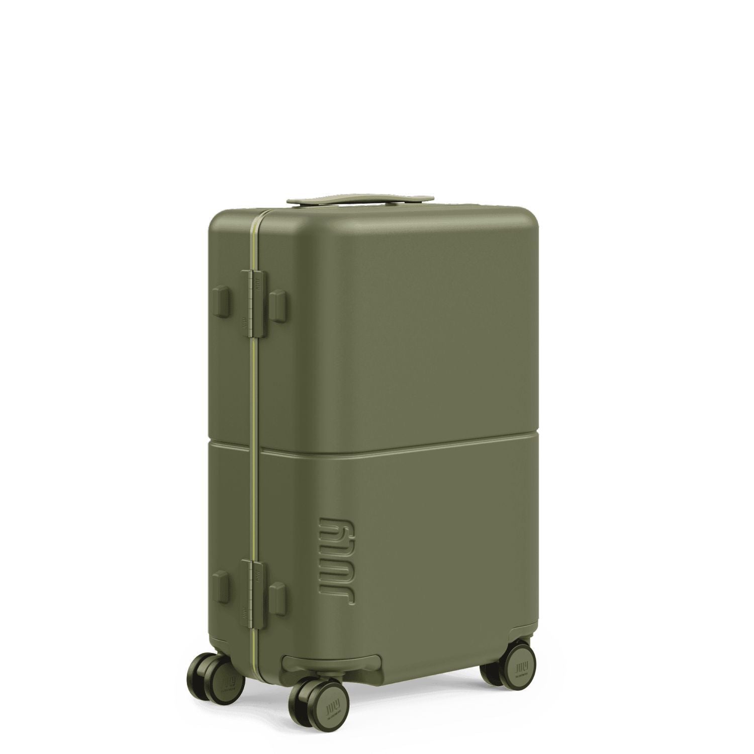 July Carry On Trunk Polycarbonate 21" Luggage With Fast Charge Usb-C Cable - Moss
