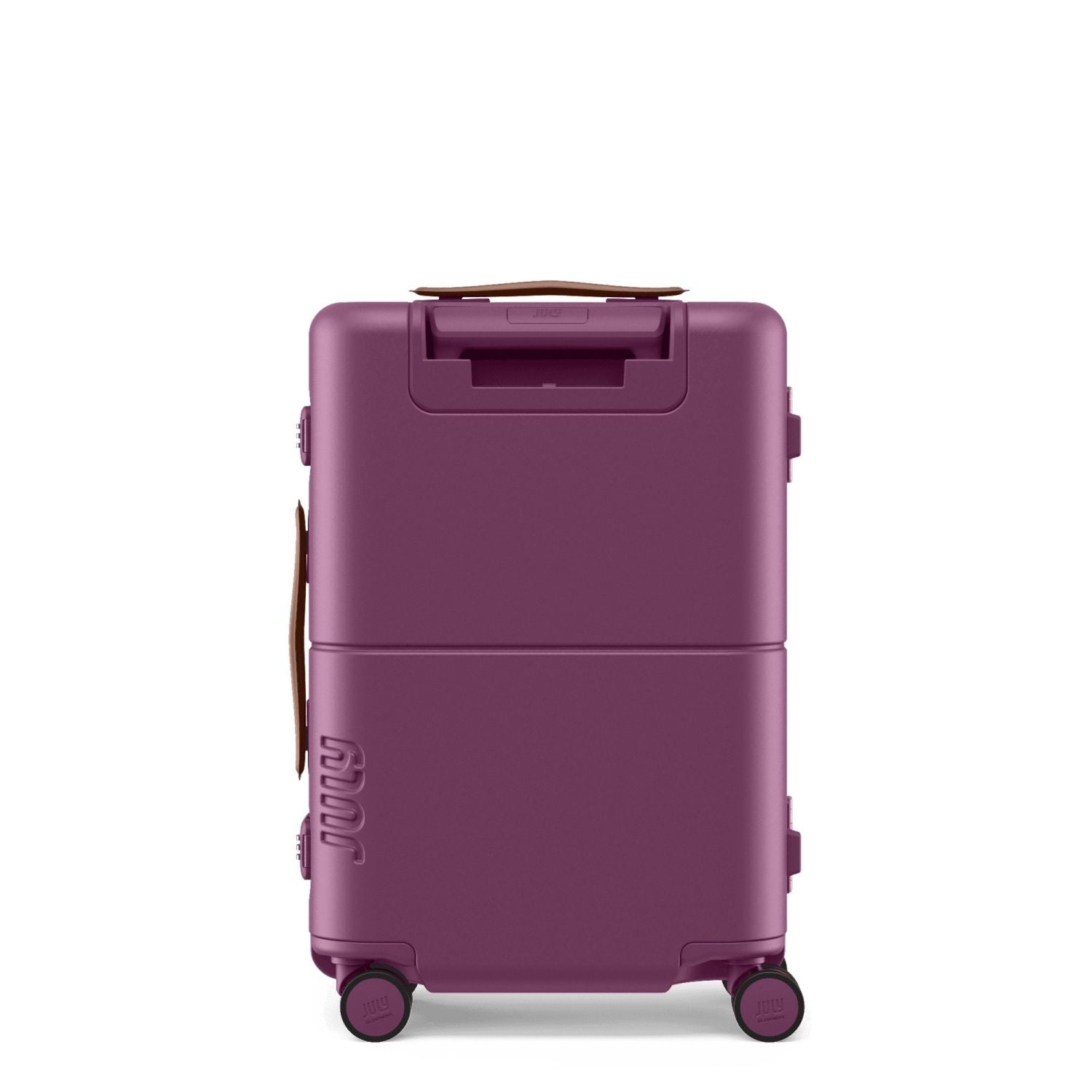 July Carry On Trunk Polycarbonate 21" Luggage With Fast Charge Usb-C Cable - Plum