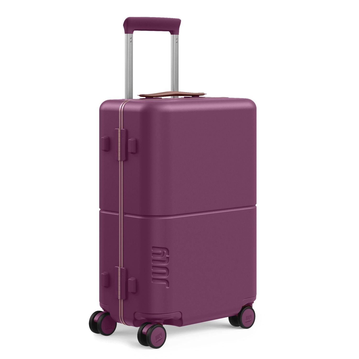 July Carry On Trunk Polycarbonate 21" Luggage With Fast Charge Usb-C Cable - Plum