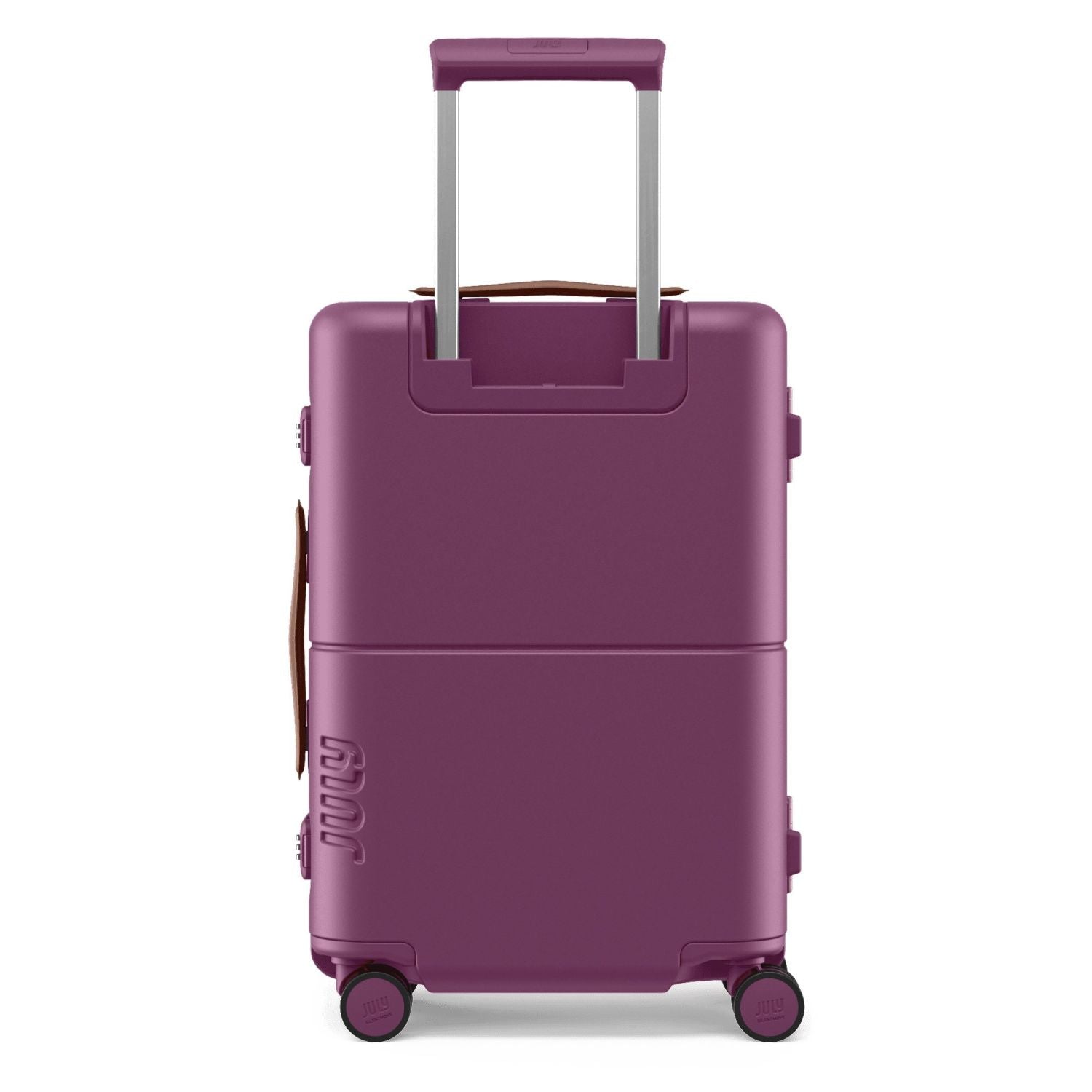 July Carry On Trunk Polycarbonate 21" Luggage With Fast Charge Usb-C Cable - Plum