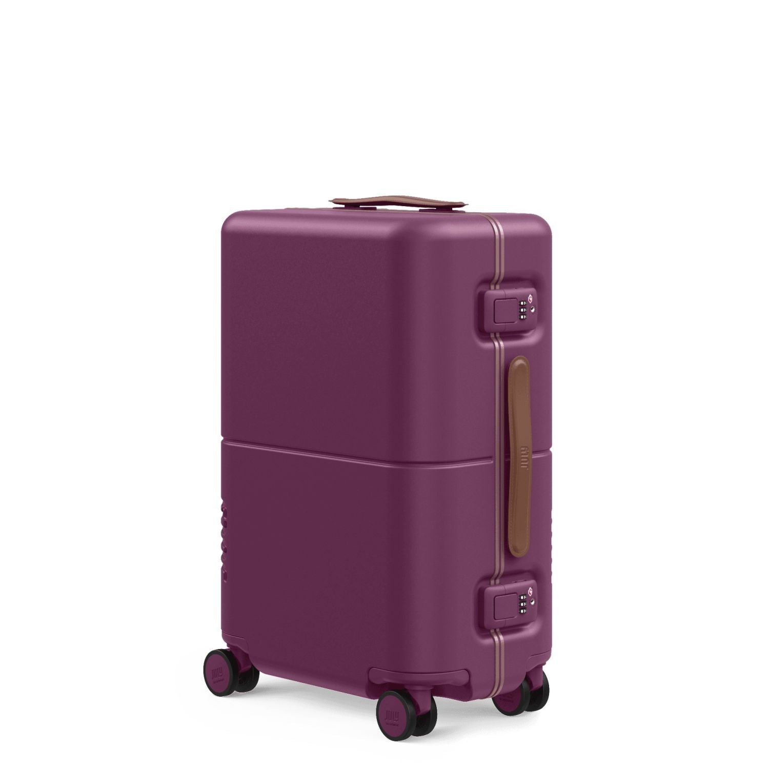 July Carry On Trunk Polycarbonate 21" Luggage With Fast Charge Usb-C Cable - Plum