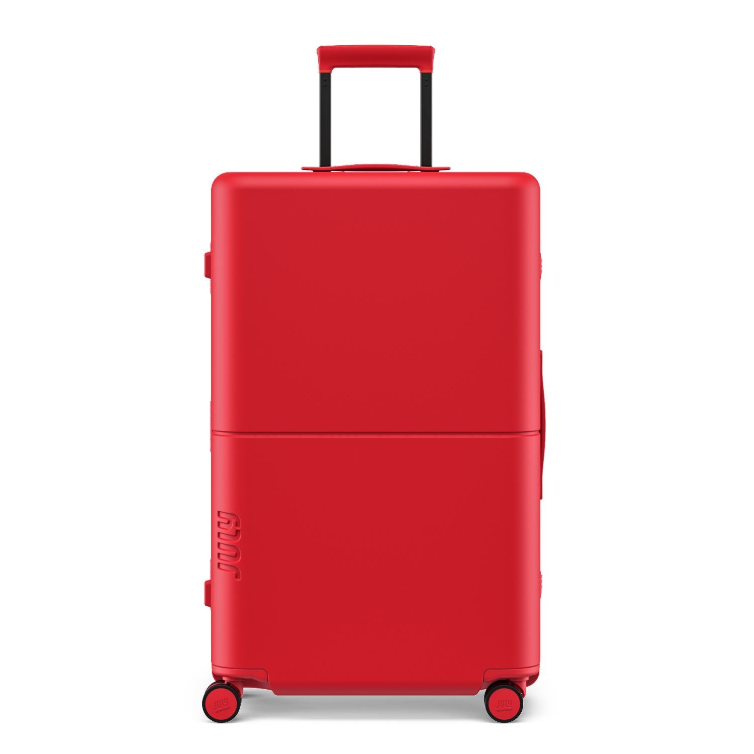 July Checked Plus Trunk Polycarbonate Frame 30" Luggage - Matte Cherry Red