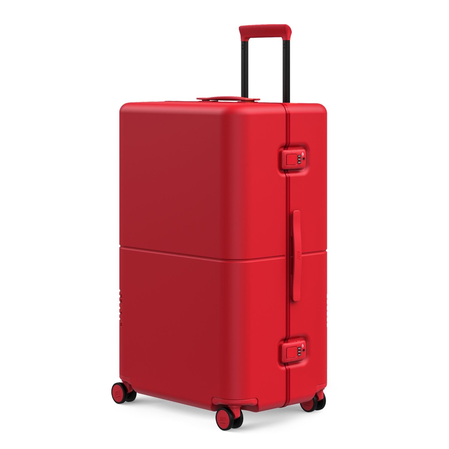 July Checked Plus Trunk Polycarbonate Frame 30" Luggage - Matte Cherry Red