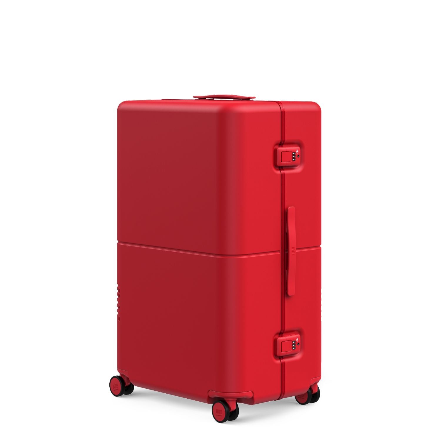 July Checked Plus Trunk Polycarbonate Frame 30" Luggage - Matte Cherry Red