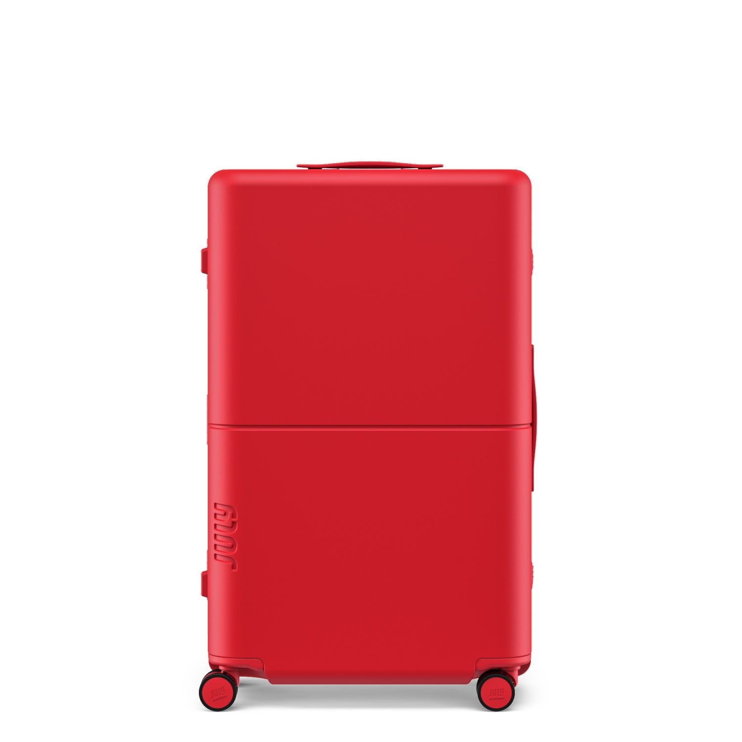 July Checked Plus Trunk Polycarbonate Frame 30" Luggage - Matte Cherry Red