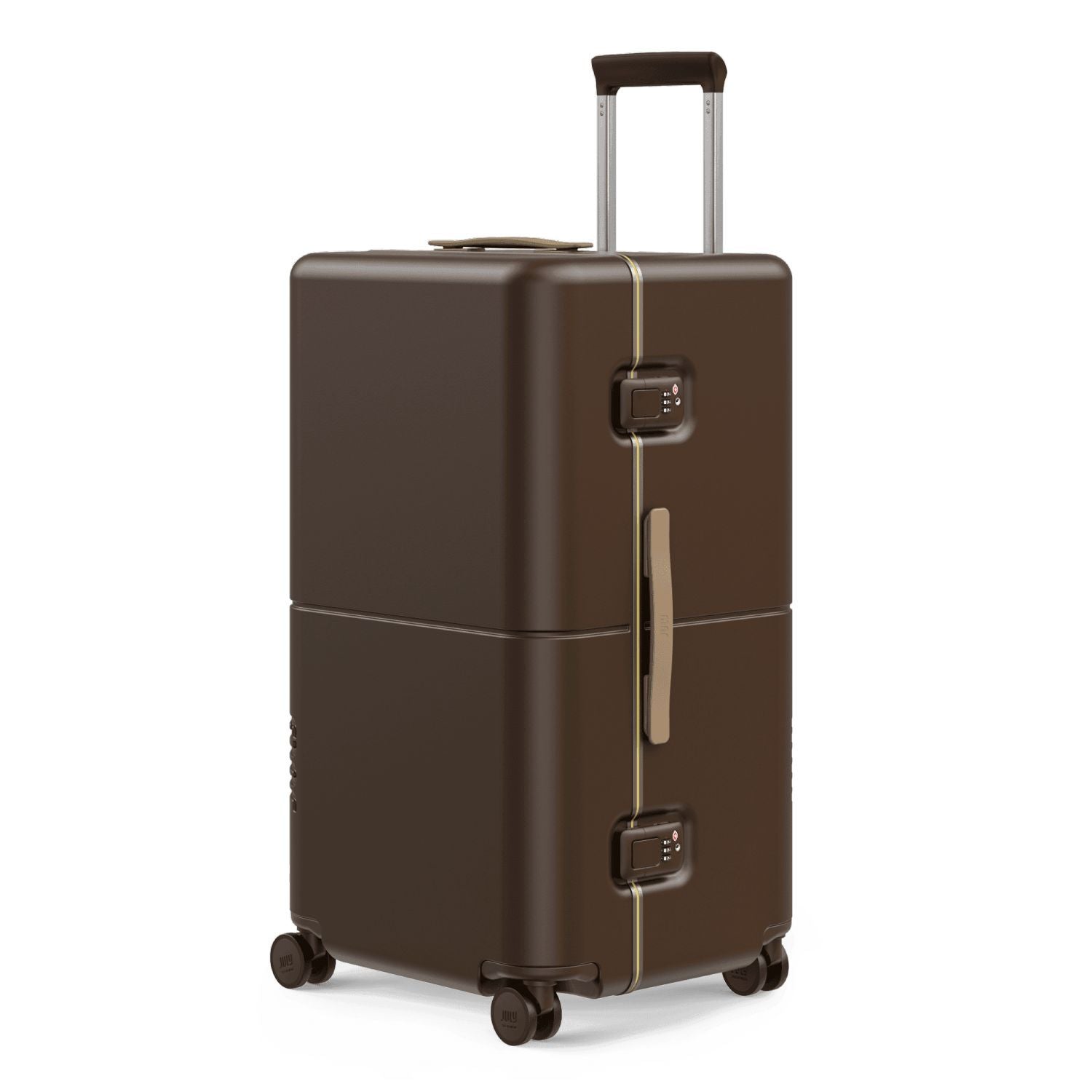 July Checked Trunk Polycarbonate Frame 28" Luggage - Brown