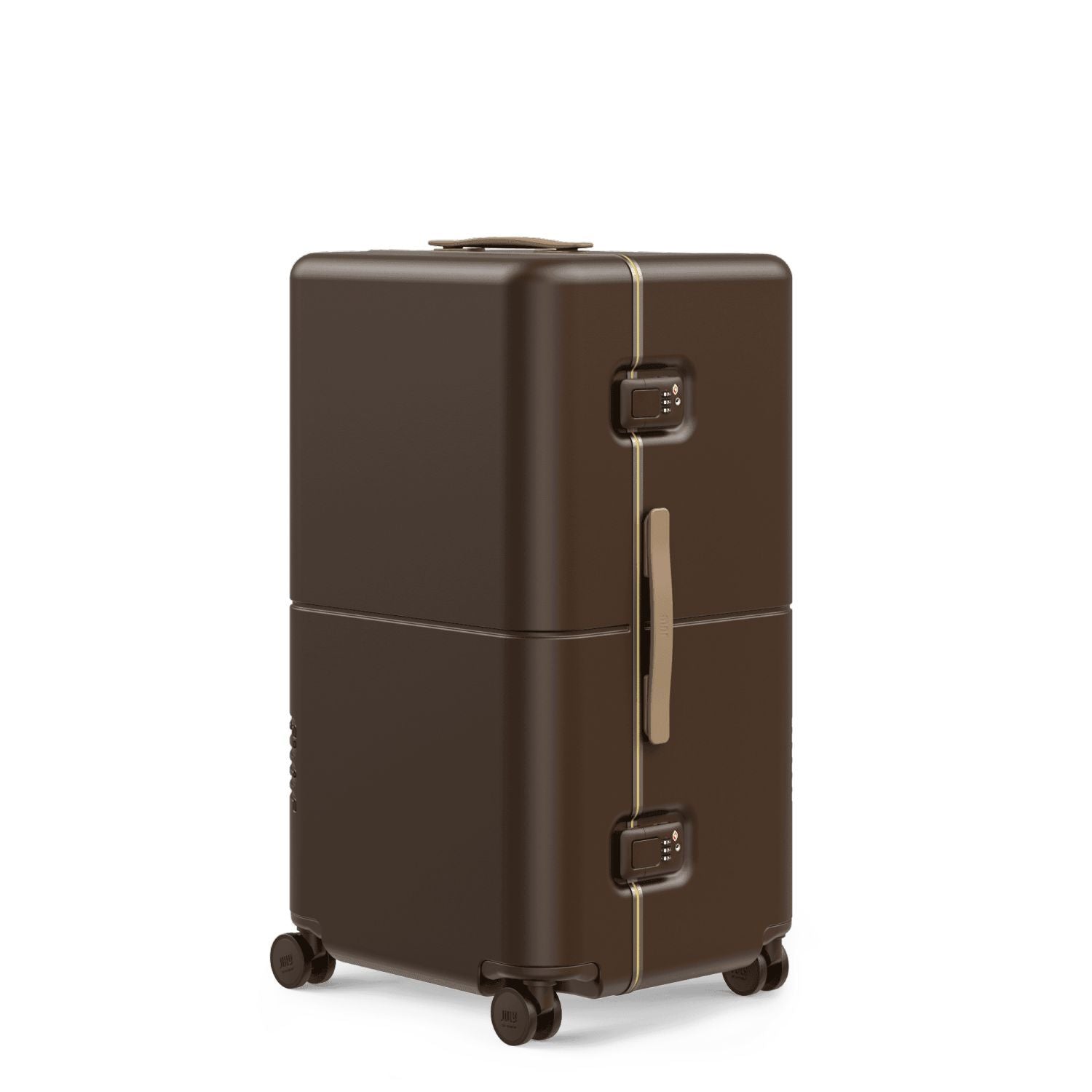 July Checked Trunk Polycarbonate Frame 28" Luggage - Brown