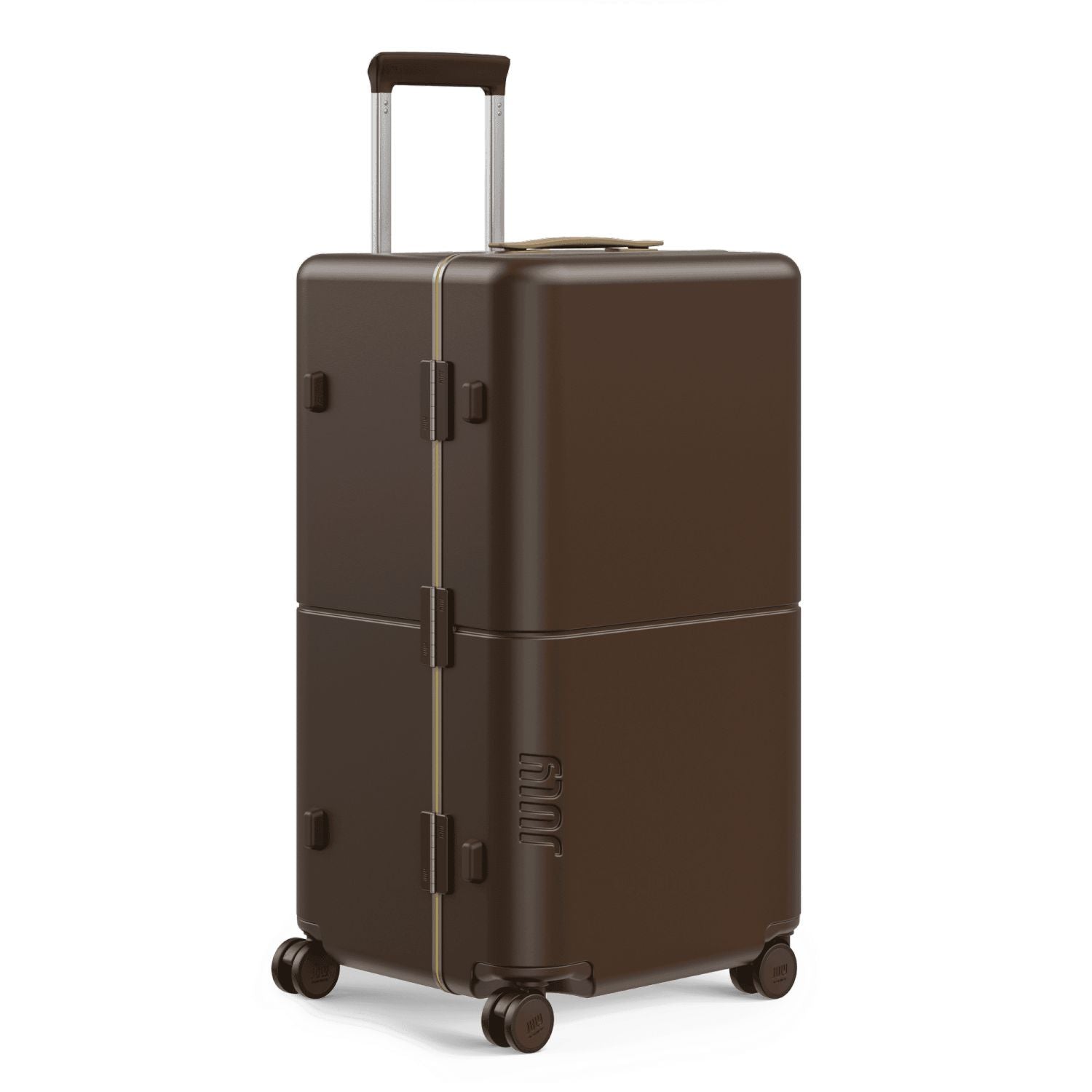 July Checked Trunk Polycarbonate Frame 28" Luggage - Brown