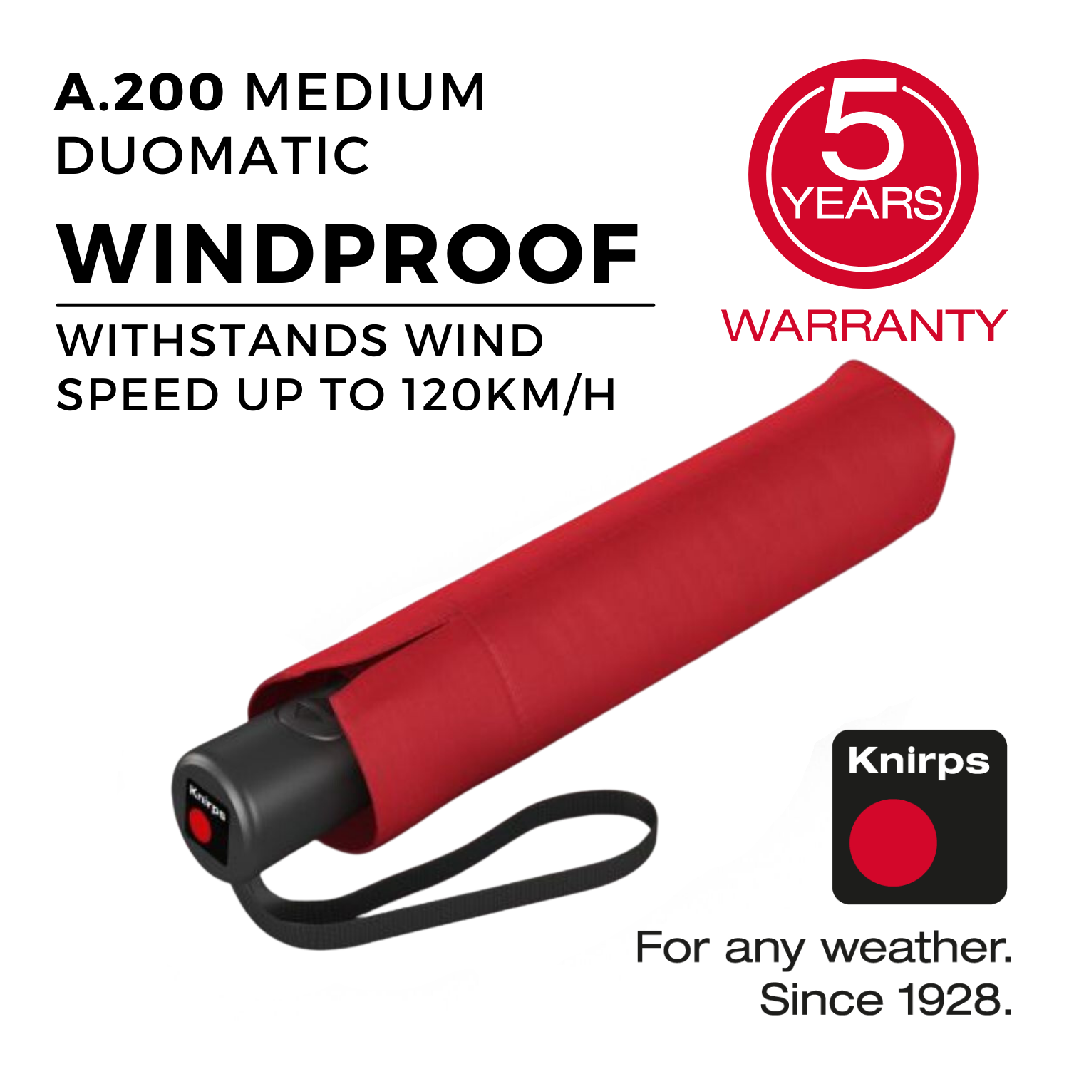 Knirps A.200 Medium Duomatic Umbrella V2 - Salsa