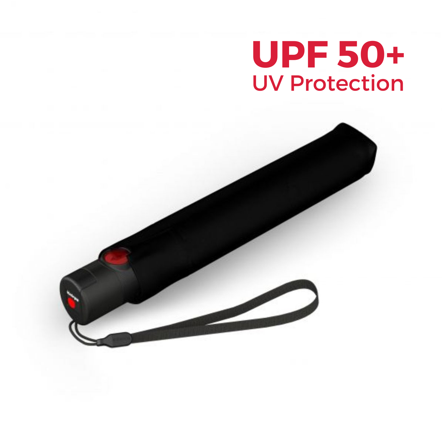 Knirps U.200 Ultraslim Duomatic (UV Protection) - Black / Rose Inner Coating