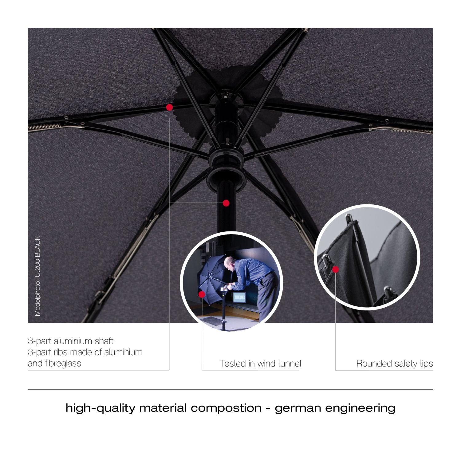 Knirps U.200 Ultra Light Duomatic Umbrella - Navy