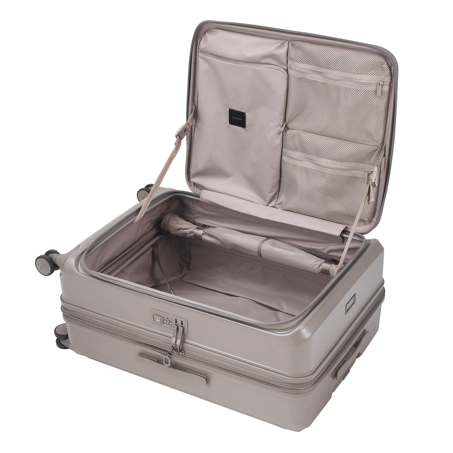 CROSSING INVI 30" Large Expandable Luggage With Front & Middle Access V3 - Latte