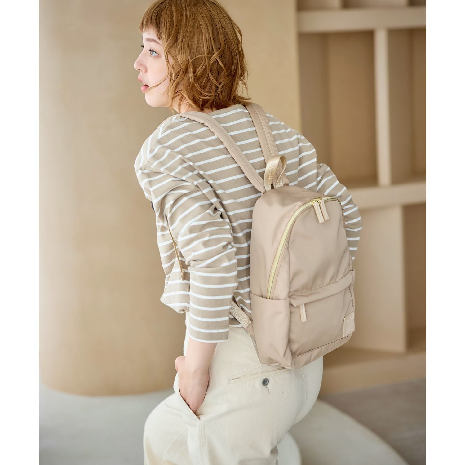 Legato Largo Silky Mini Backpack (Beige)