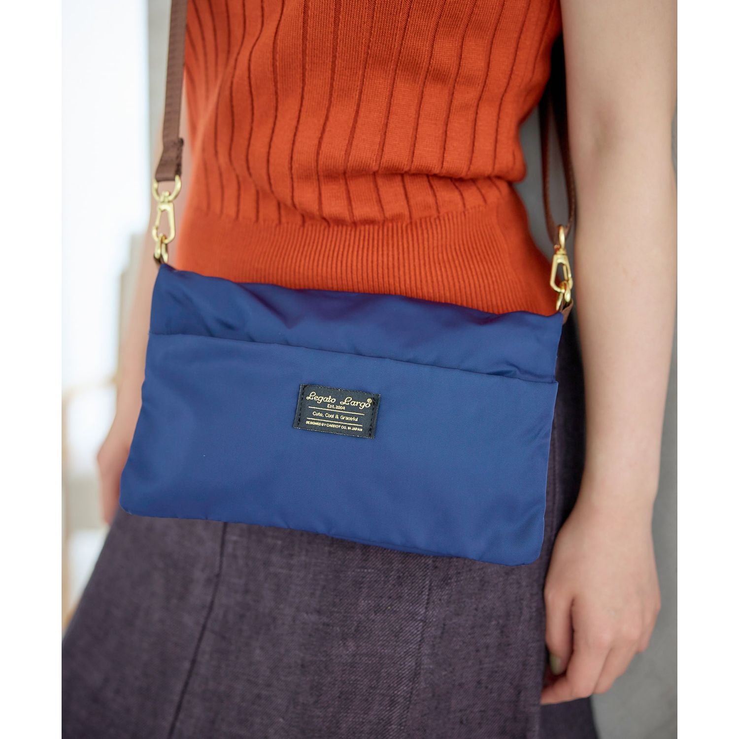 Legato Largo One Mile Wallet Shoulder Bag (Navy)