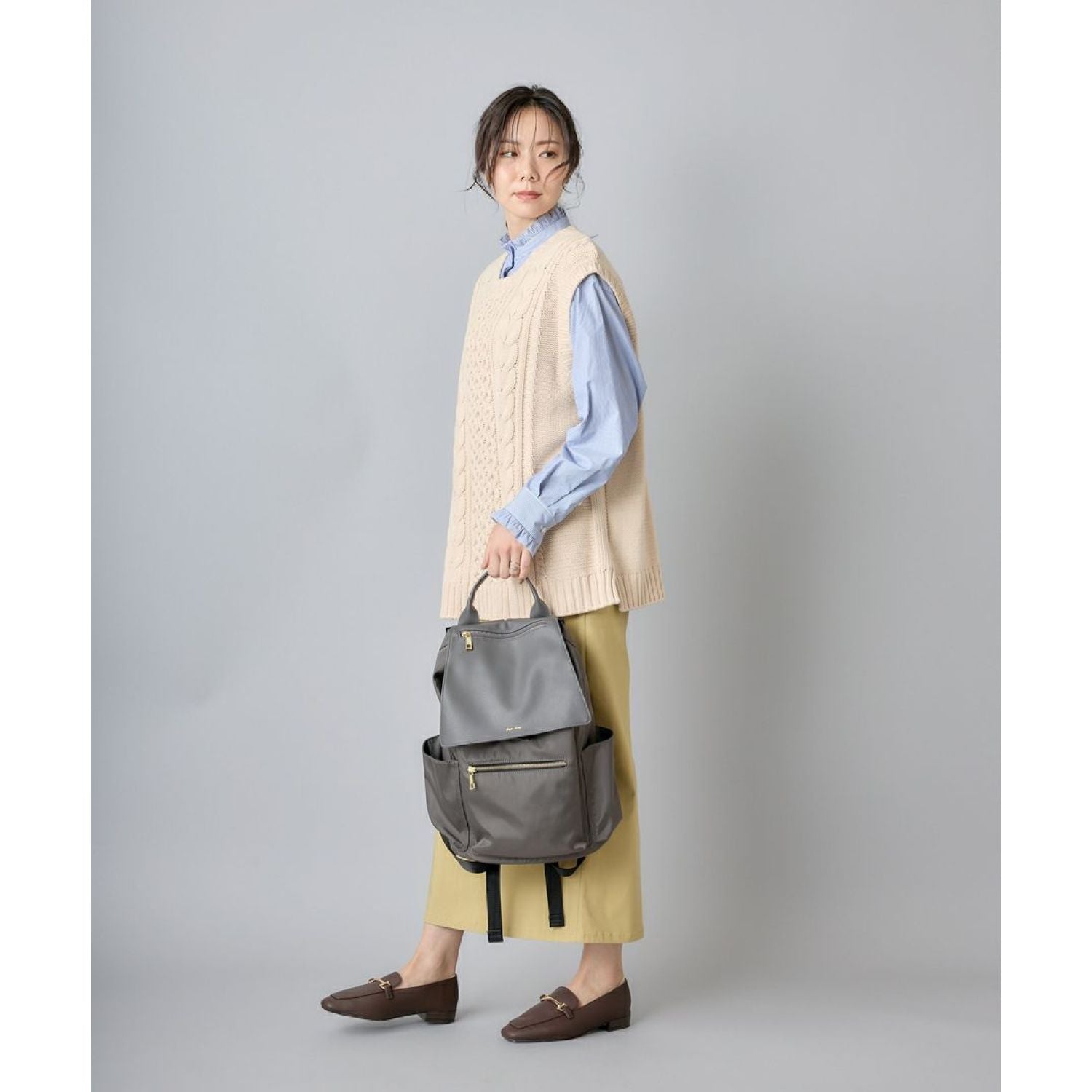 Legato Largo Polyester x Pu Backpack (Black)
